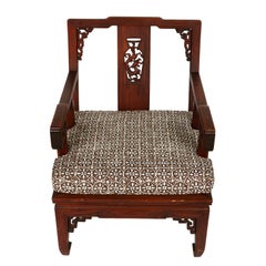Pair of Asian Carved Hardwood Chairs