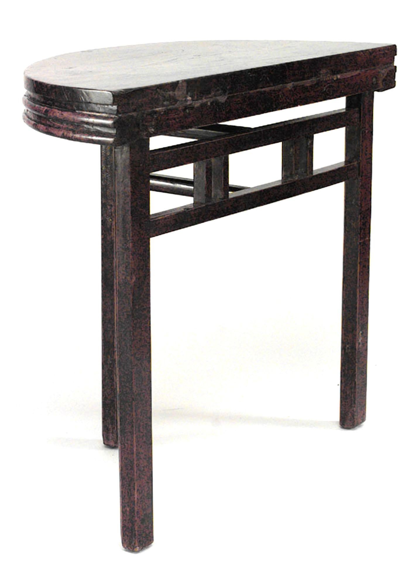 Pair of Asian Chinese Style Teak Console Tables In Good Condition In New York, NY