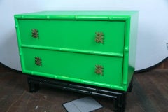 Pair of Asian/Chinoiserie Ficks Reed Faux Bamboo Chests