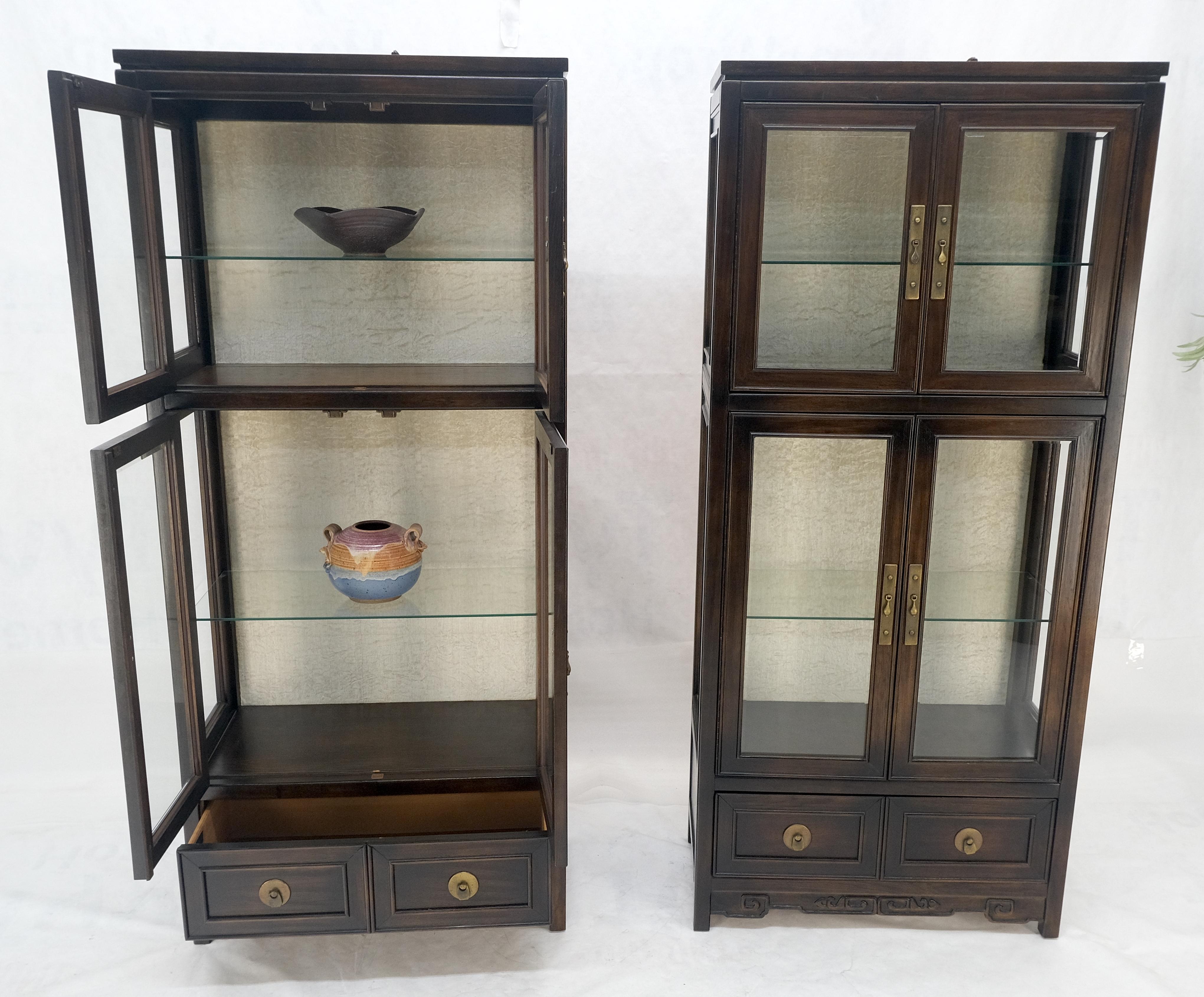 Paire de vitrines asiatiques compactes mettant en valeur les tiroirs de meubles de rangement chinois MINT ! en vente 4