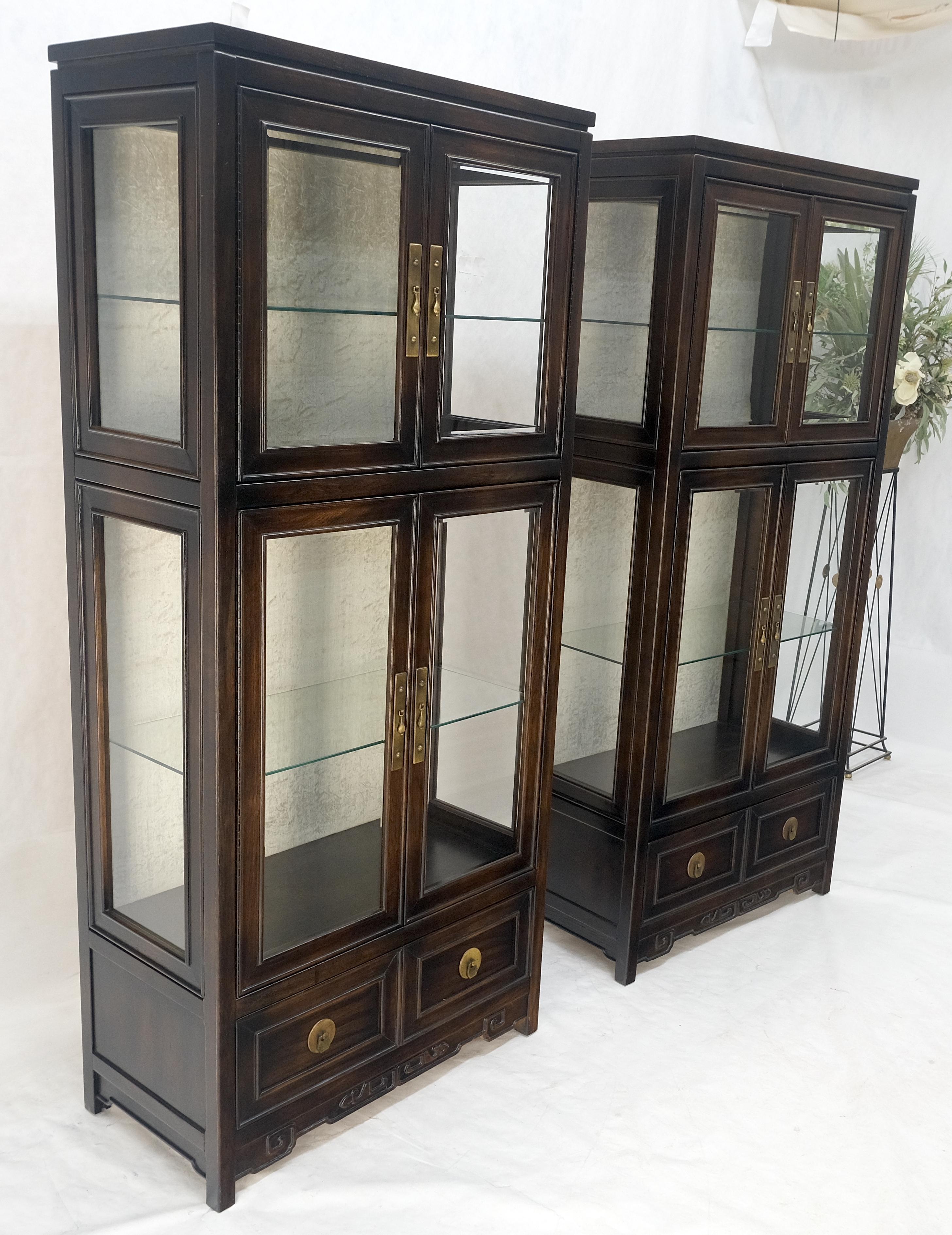 Paire de vitrines asiatiques compactes mettant en valeur les tiroirs de meubles de rangement chinois MINT ! en vente 6