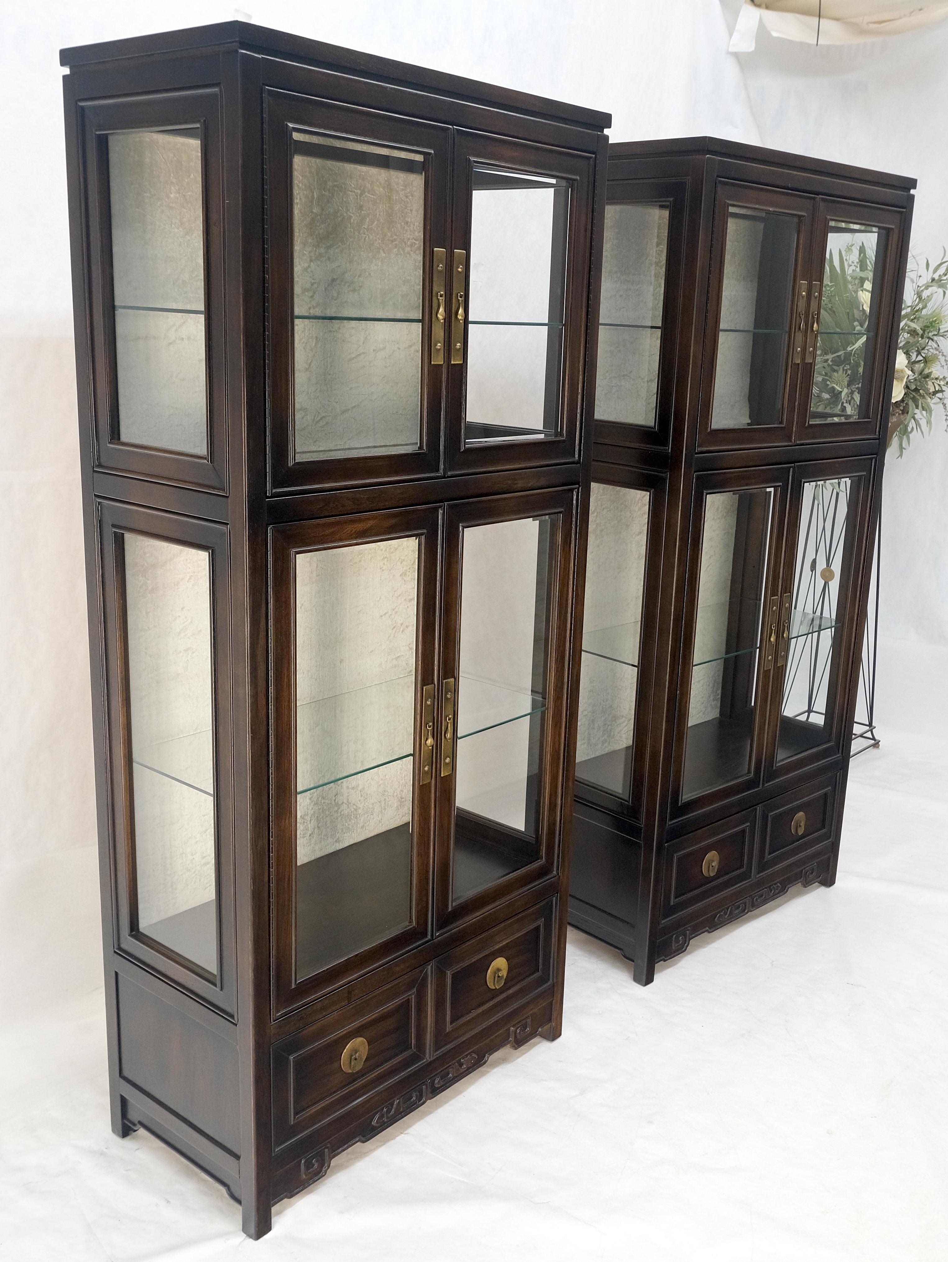 Paire de vitrines asiatiques compactes mettant en valeur les tiroirs de meubles de rangement chinois MINT ! en vente 7