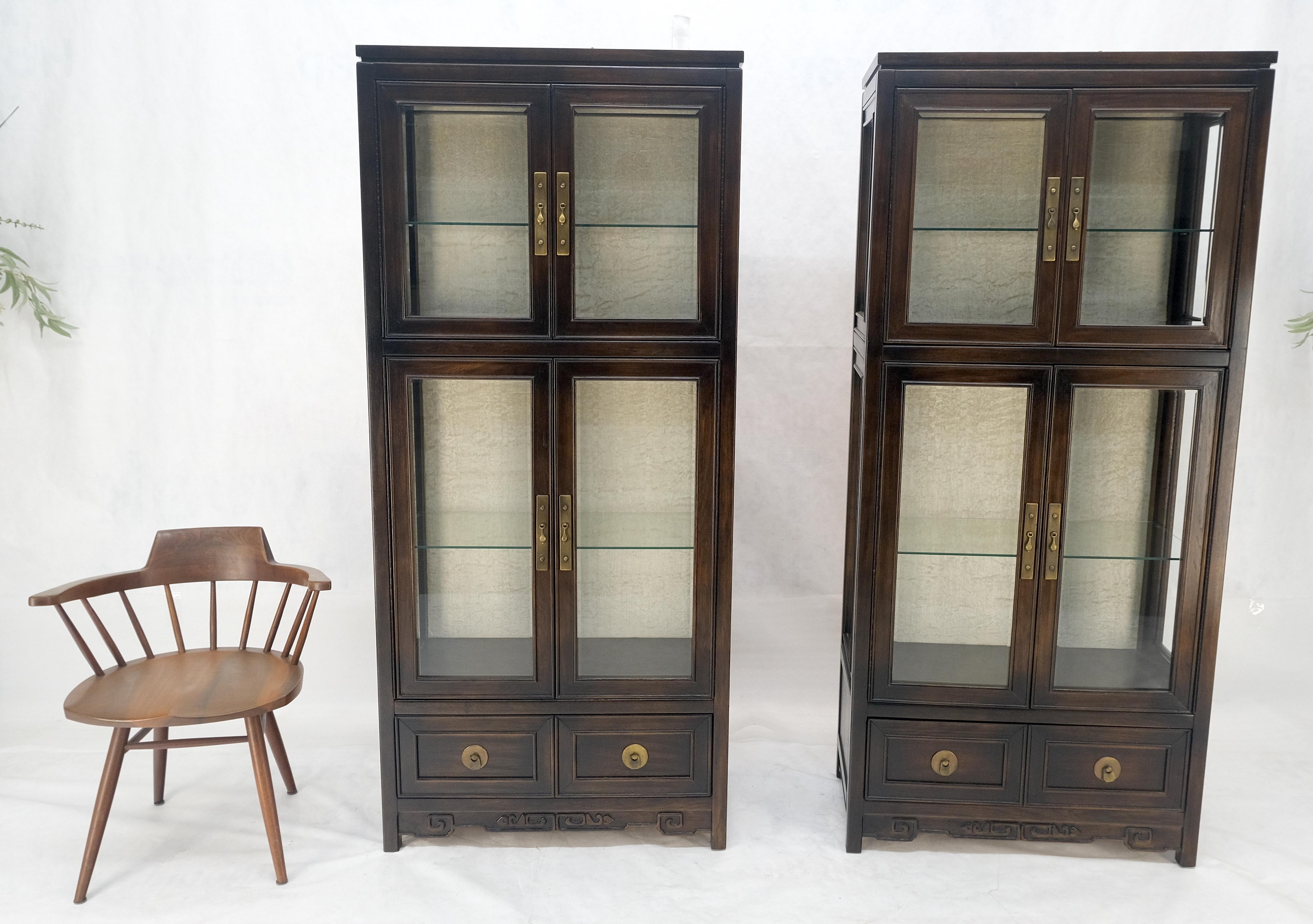 Paire de vitrines asiatiques compactes mettant en valeur les tiroirs de meubles de rangement chinois MINT ! en vente 8