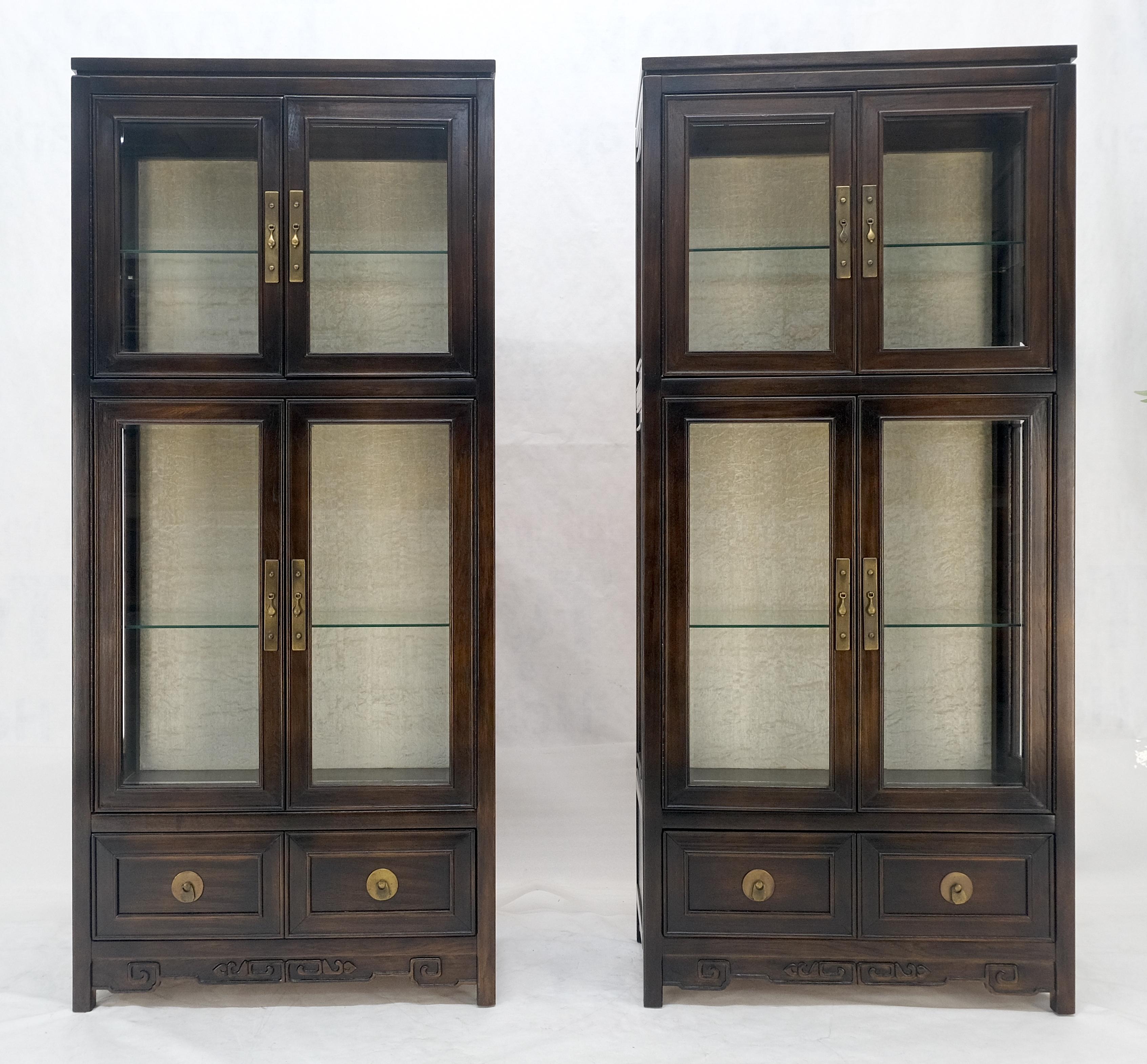 Paire de vitrines asiatiques compactes mettant en valeur les tiroirs de meubles de rangement chinois MINT ! en vente 2
