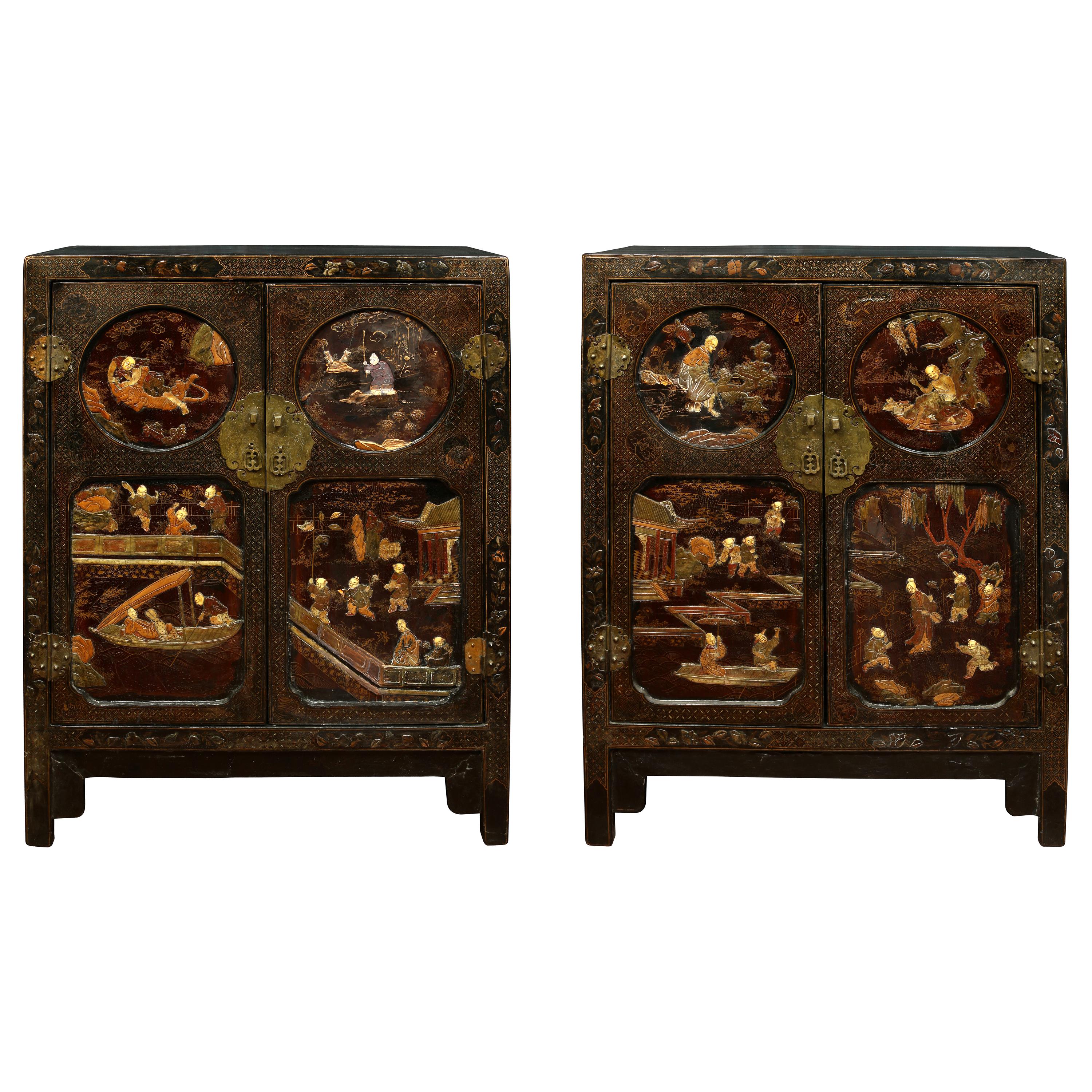 Pair of Asian Coromandel Cabinets