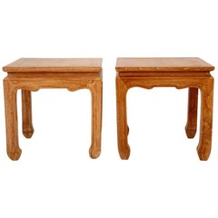 Pair of Asian Cypress Side Tables