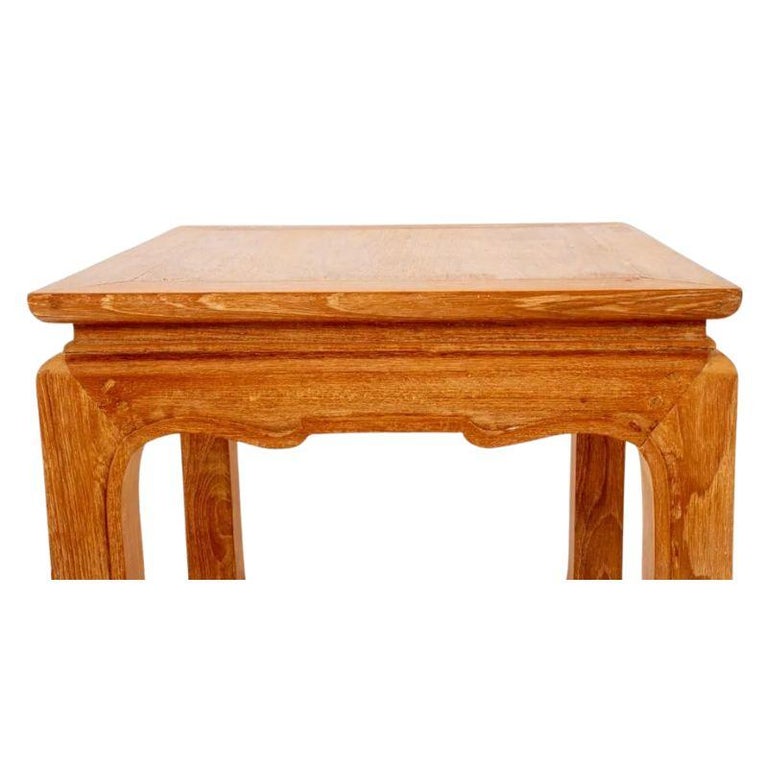 Pair of Asian Cypress Side Tables For Sale at 1stDibs