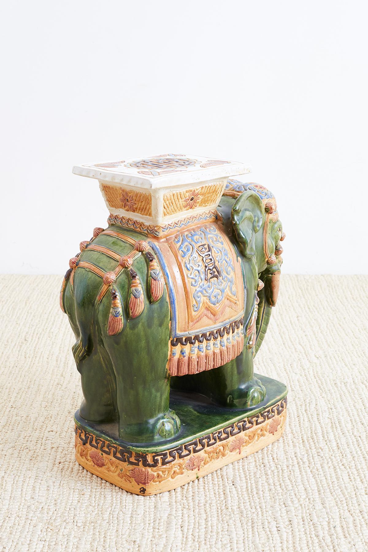 Pair of Asian Elephant Garden Stools or Drink Tables 2