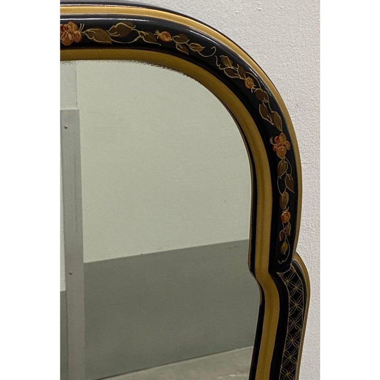 Pair of Asian Influenced Hand Painted Mirrors at 1stDibs