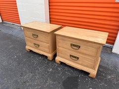 Pair of Asian inspired lime oak finish Chest of drawers by Davis Furniture