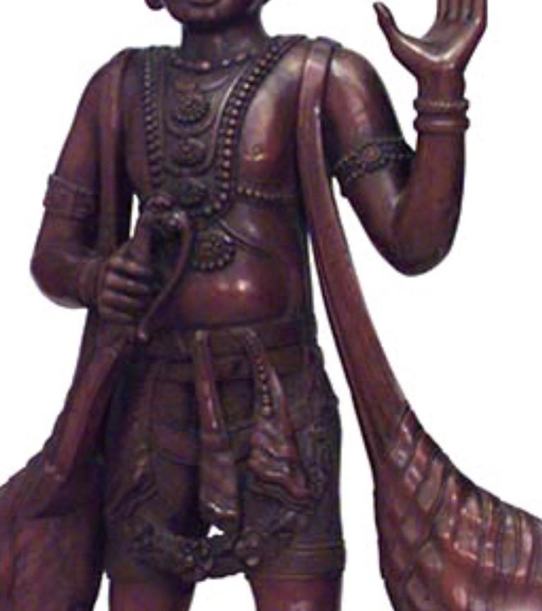 Pair of Asian Javanese Carved Teak Large Figures For Sale at 1stdibs