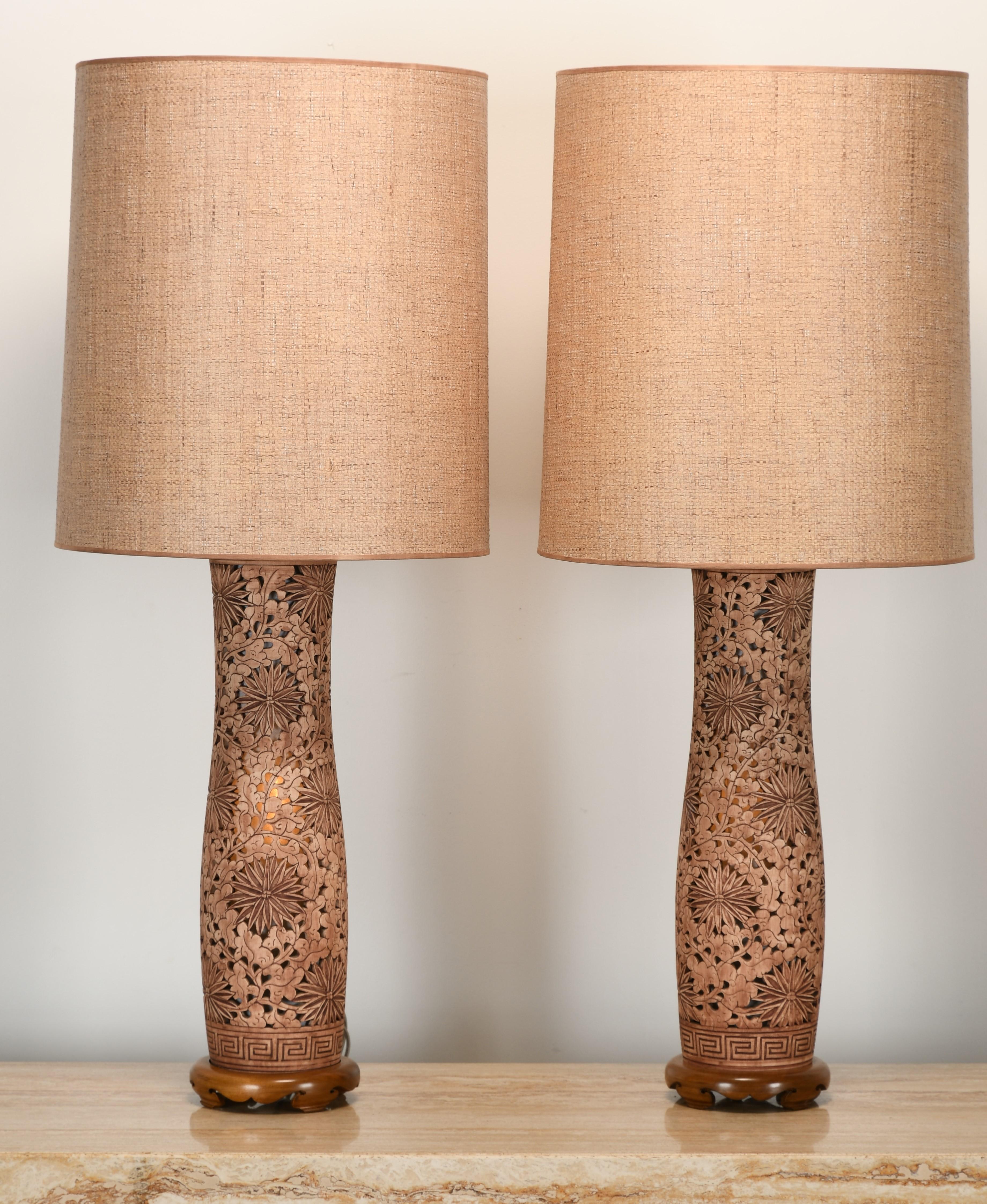 Pair of Asian Modern Table Lamps, 1970s In Good Condition In Hamburg, PA