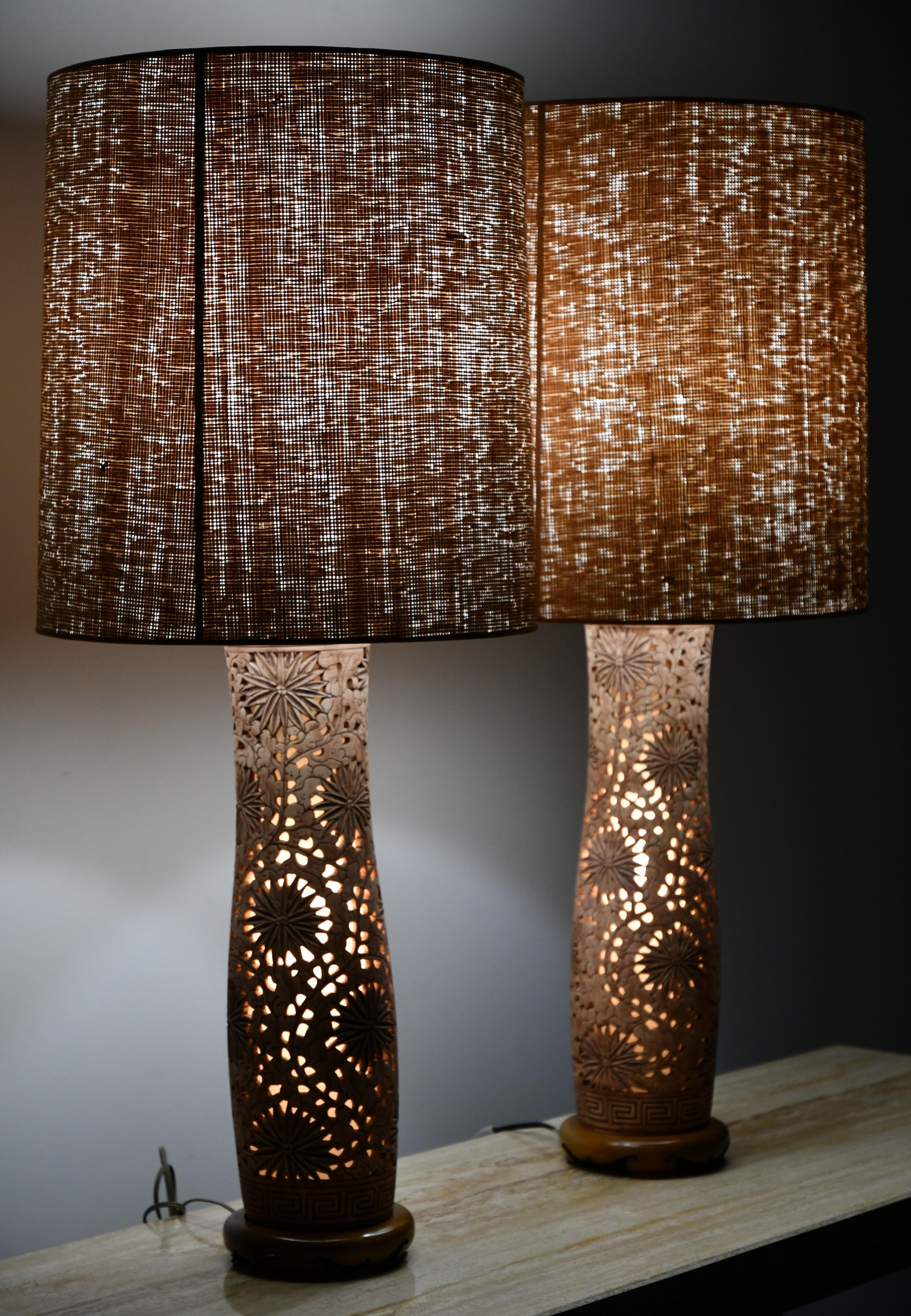 Pair of Asian Modern Table Lamps, 1970s 1