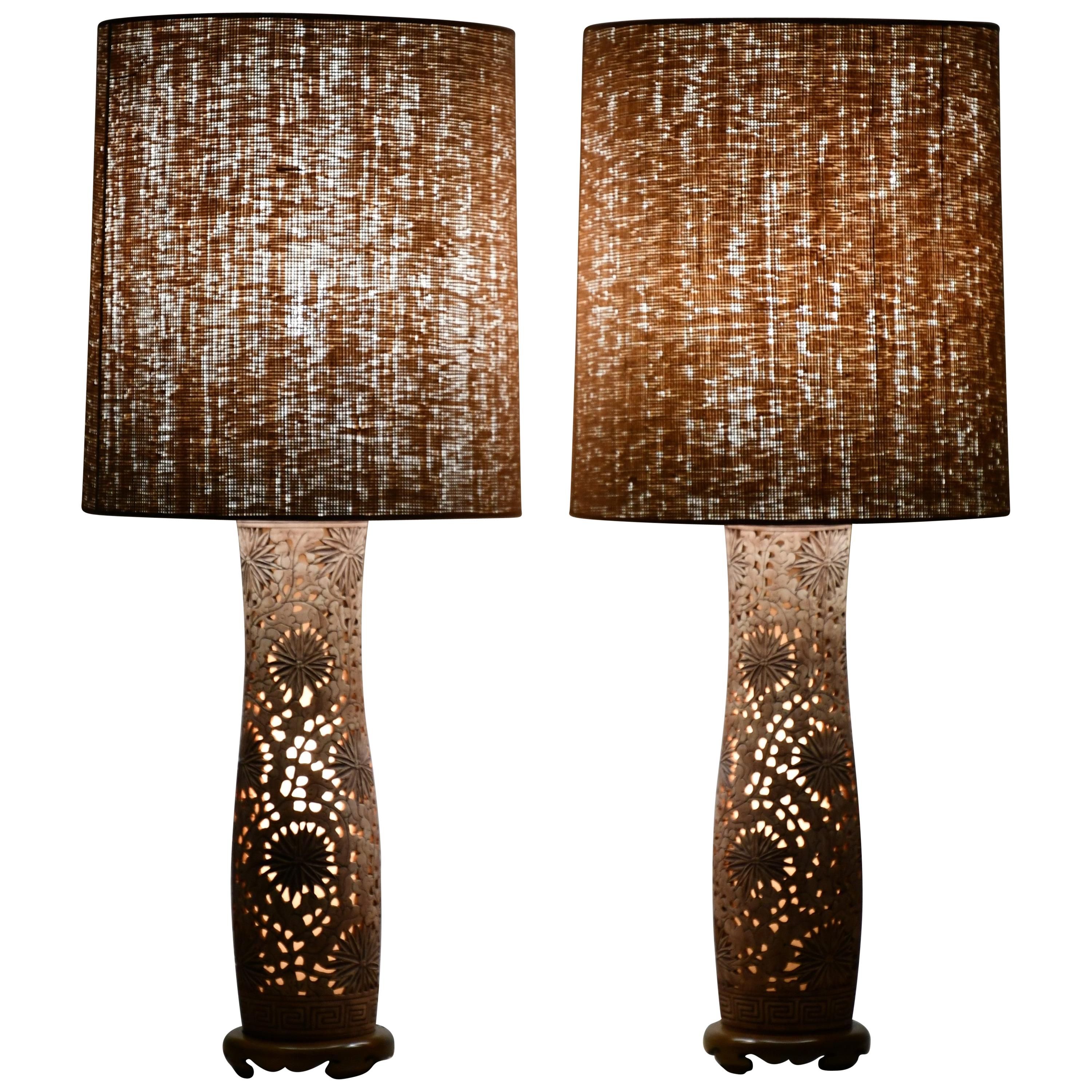 Pair of Asian Modern Table Lamps, 1970s