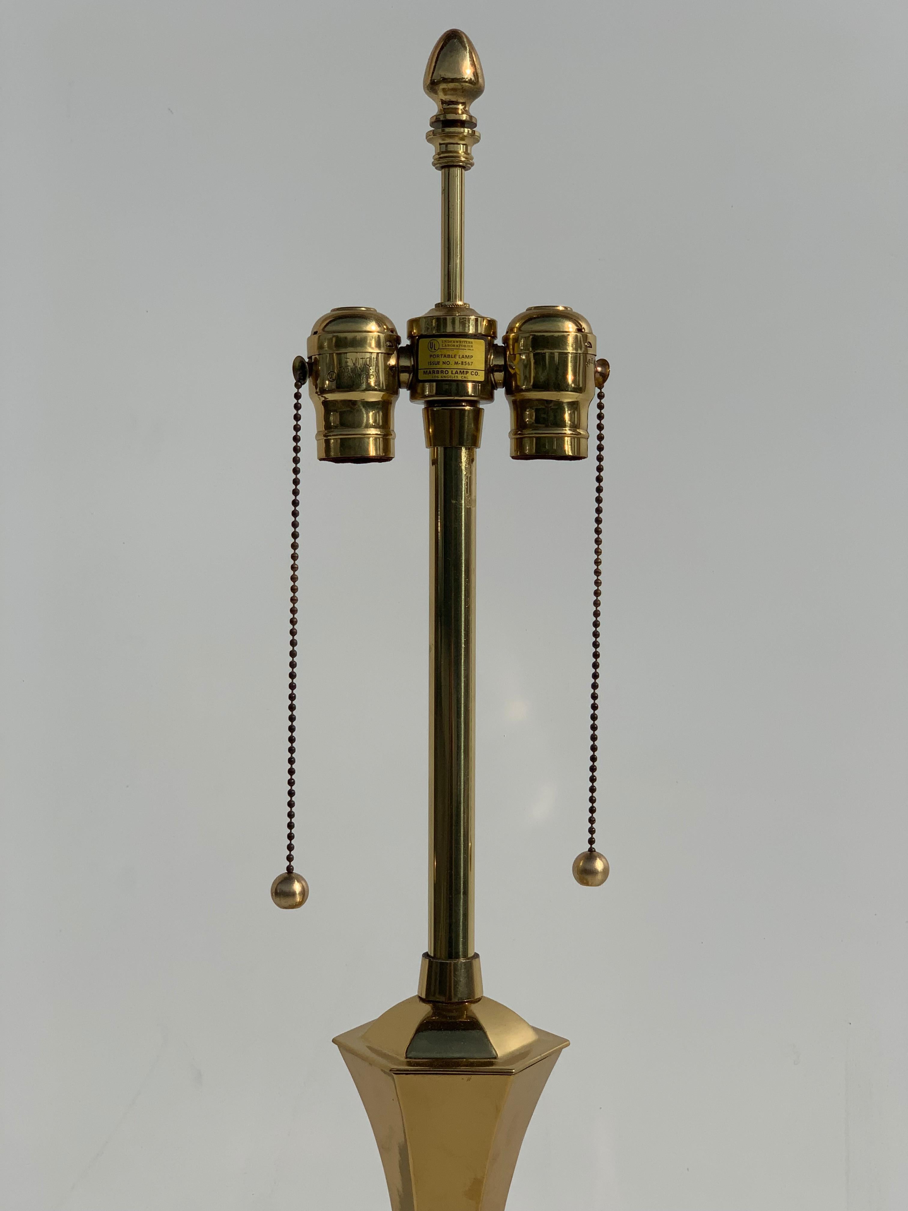 Pair of Asian Motif Brass Lamps 2