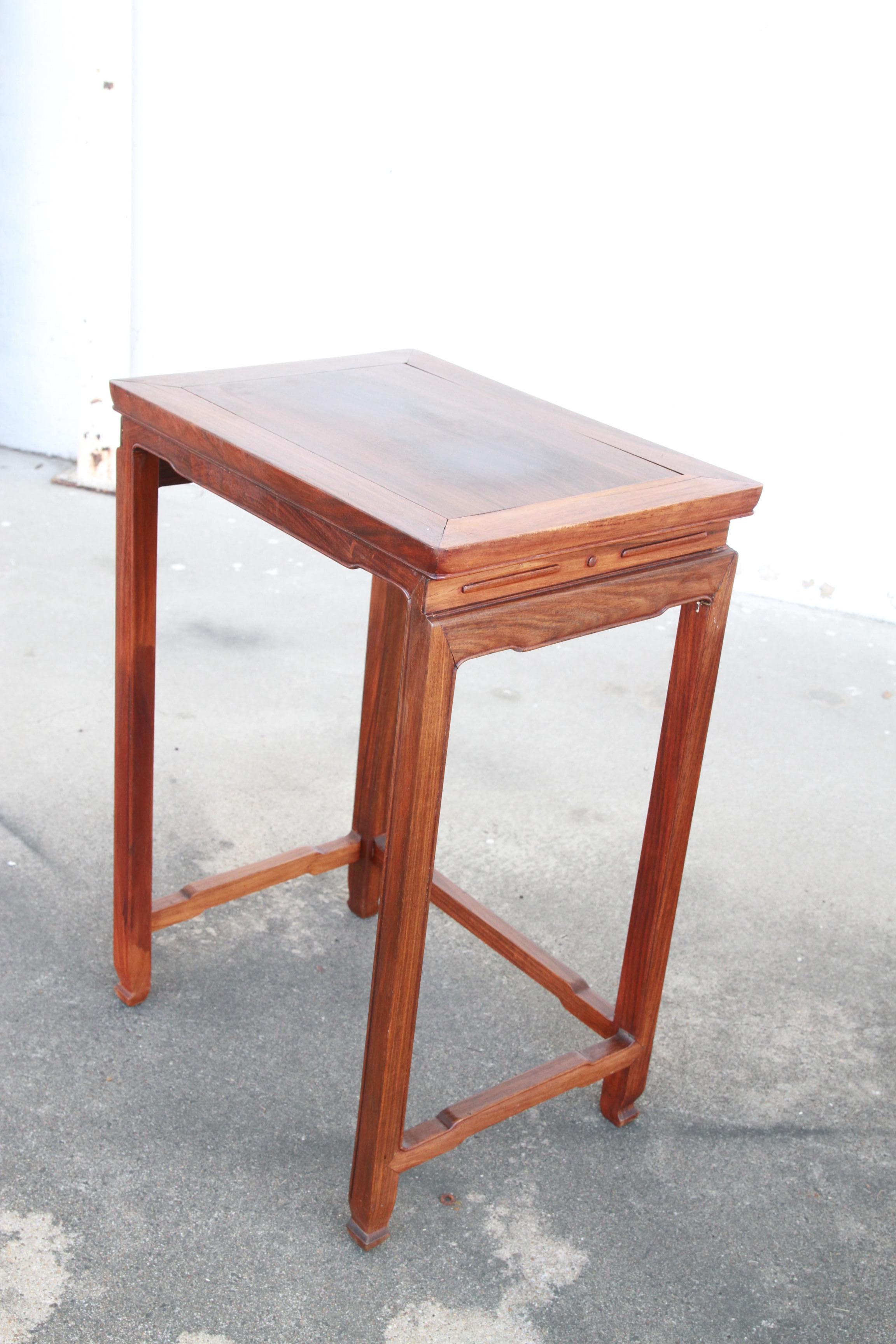 Wood Pair of Asian Night Stands For Sale