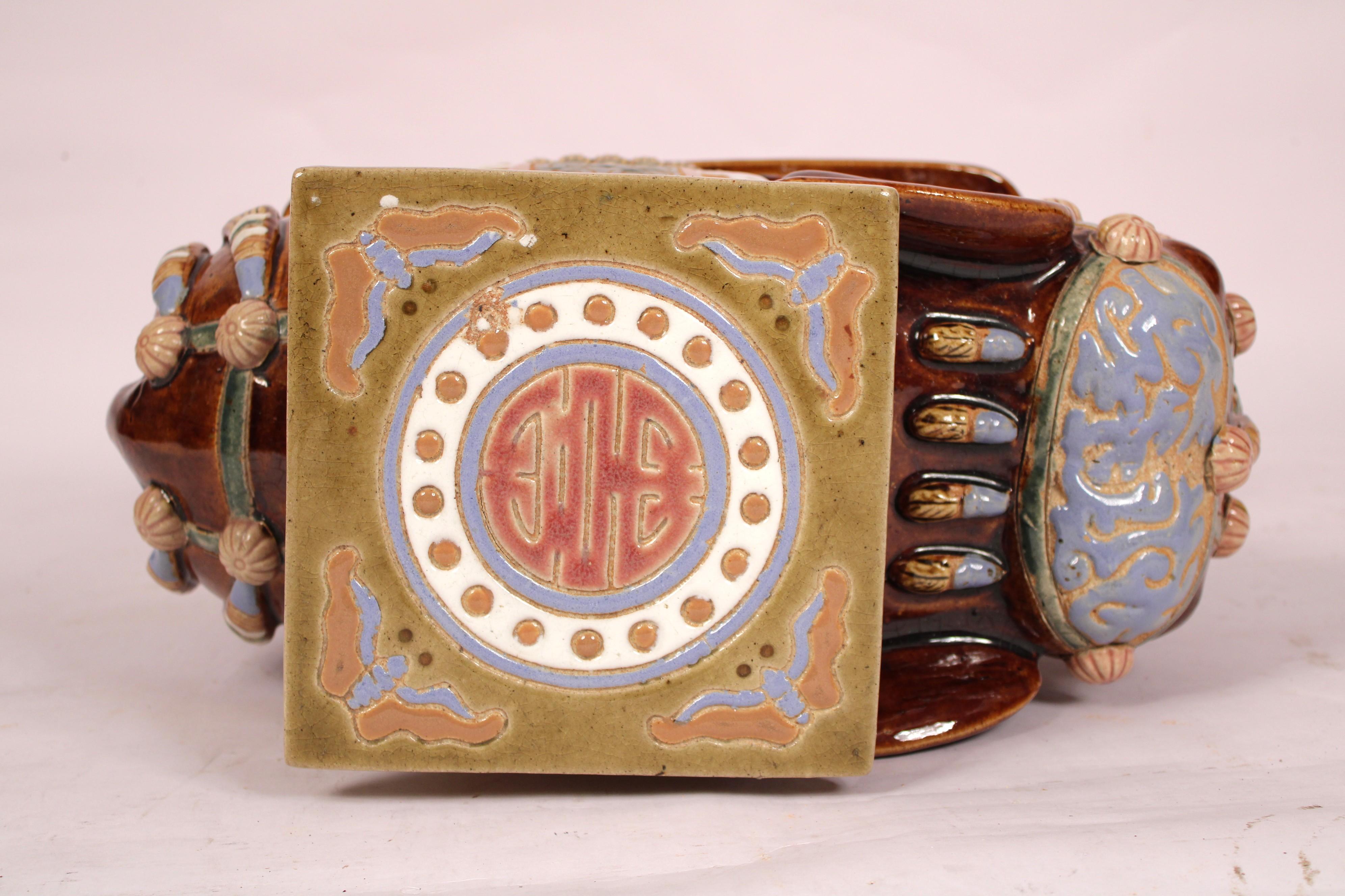 Pair of Asian Polychrome Decorated Elephant Form Garden Seats For Sale 1