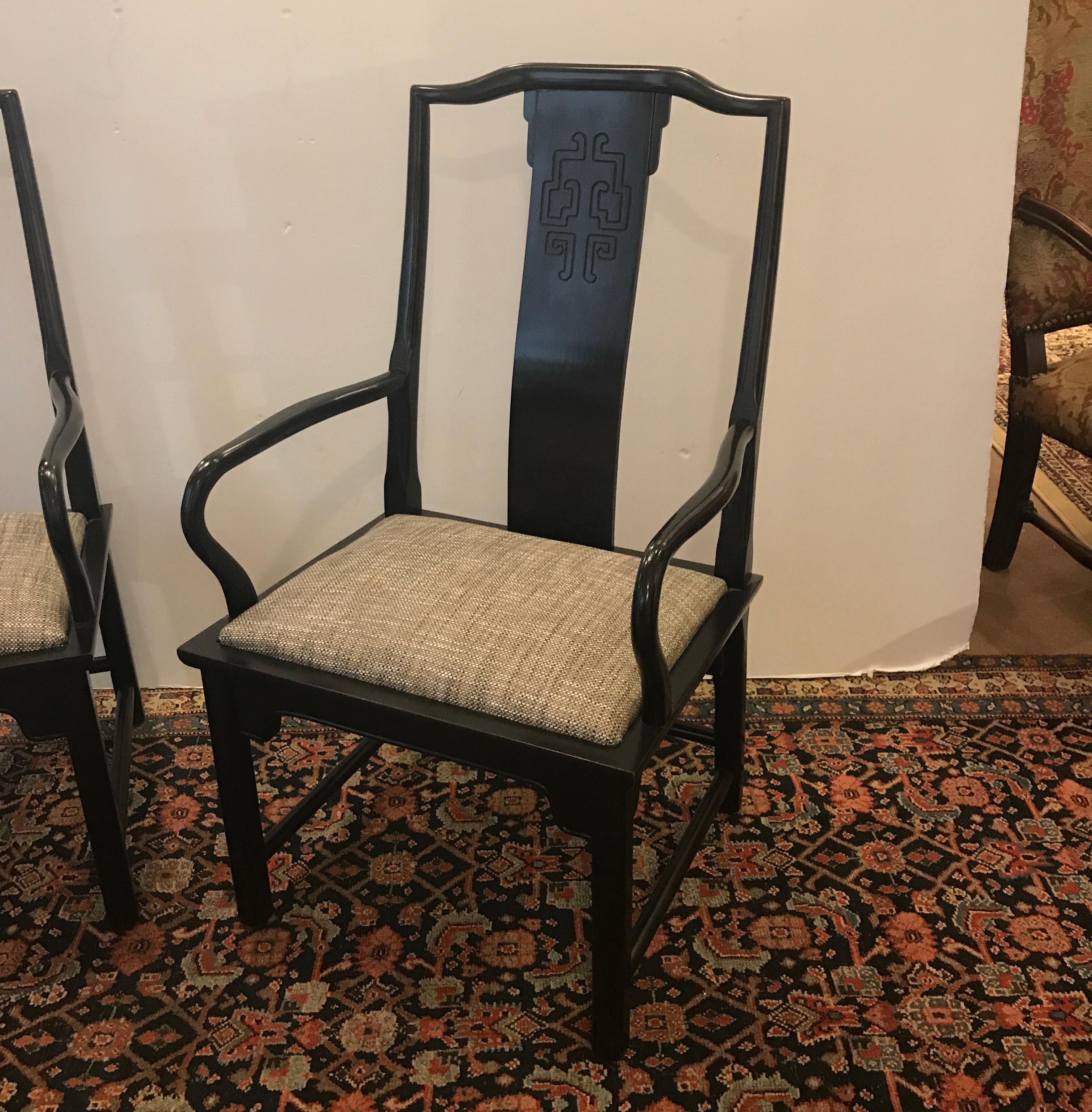 Chinese Export Pair of Asian Style Accent Armchairs