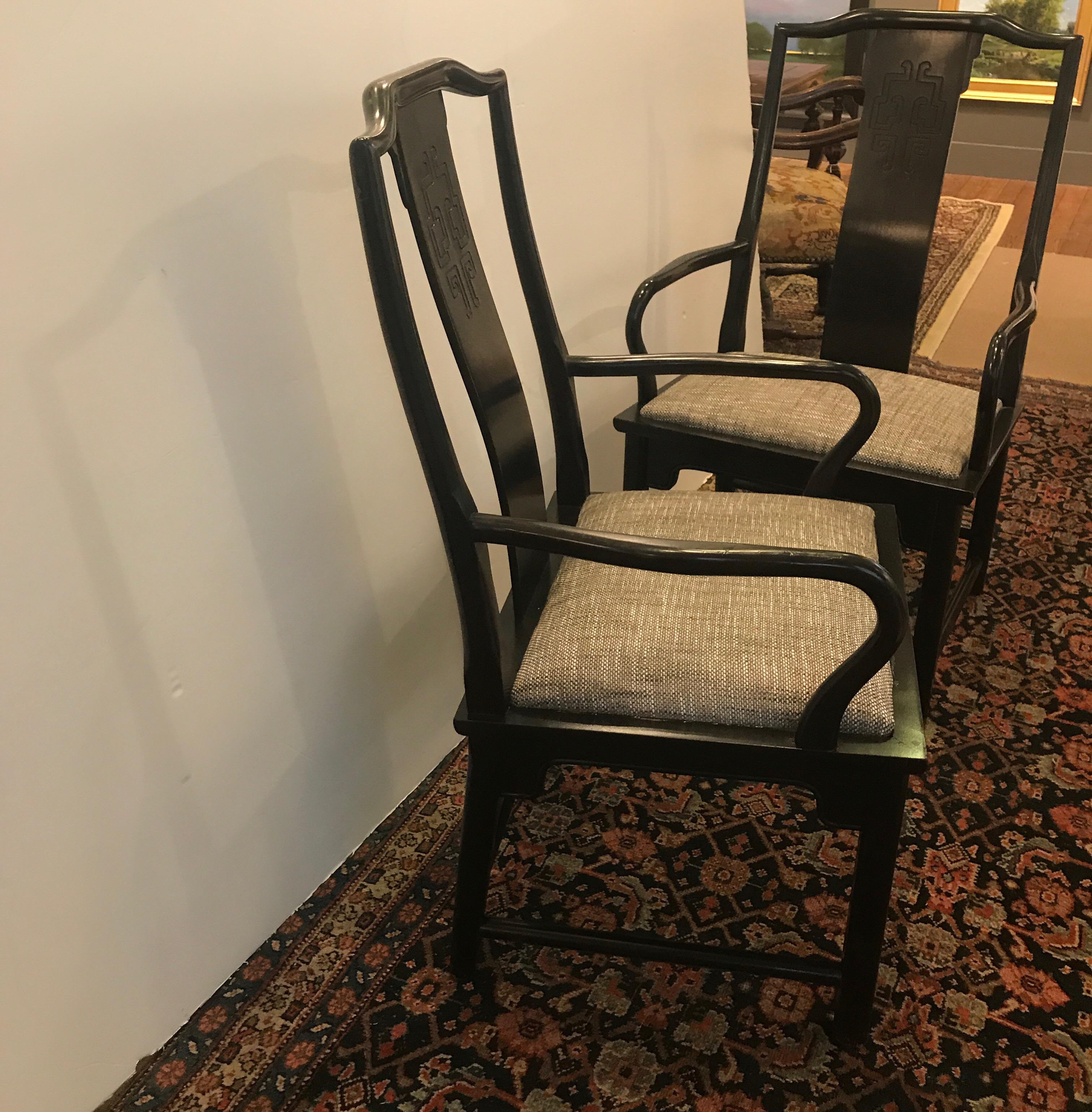 Pair of Asian Style Accent Armchairs In Excellent Condition In Lambertville, NJ