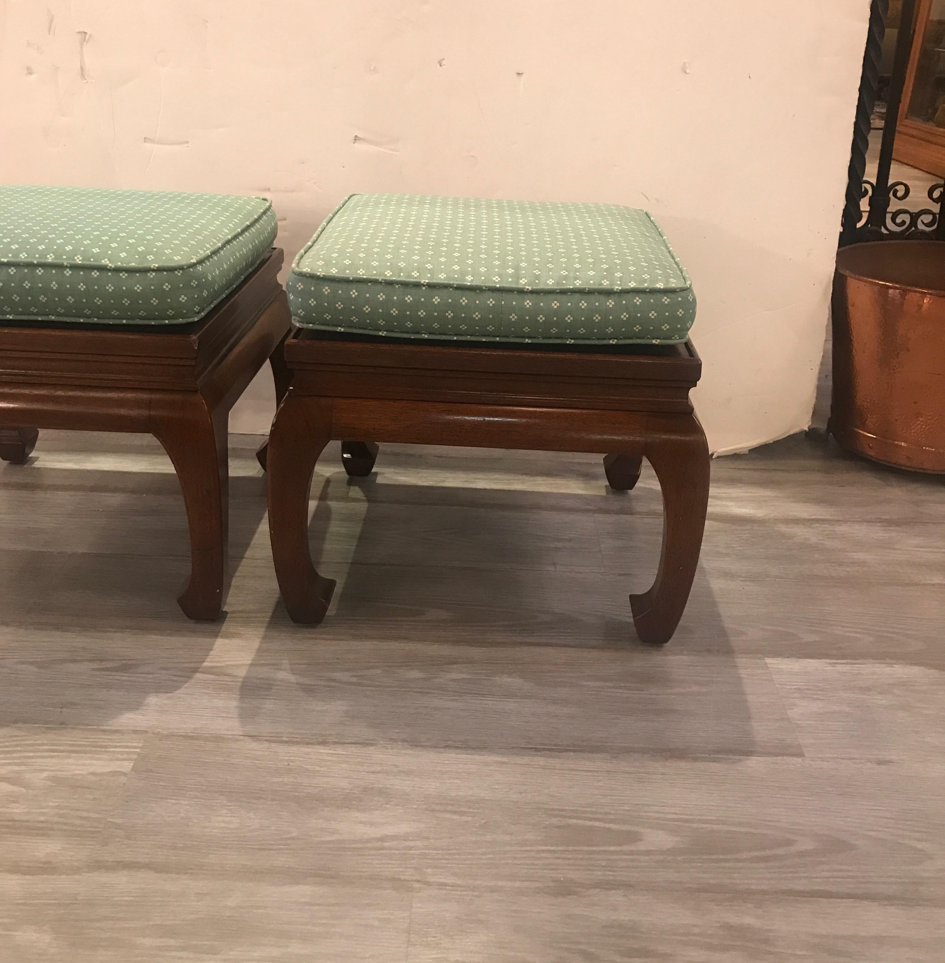 Hollywood Regency Pair of Asian Style Benches or Stands