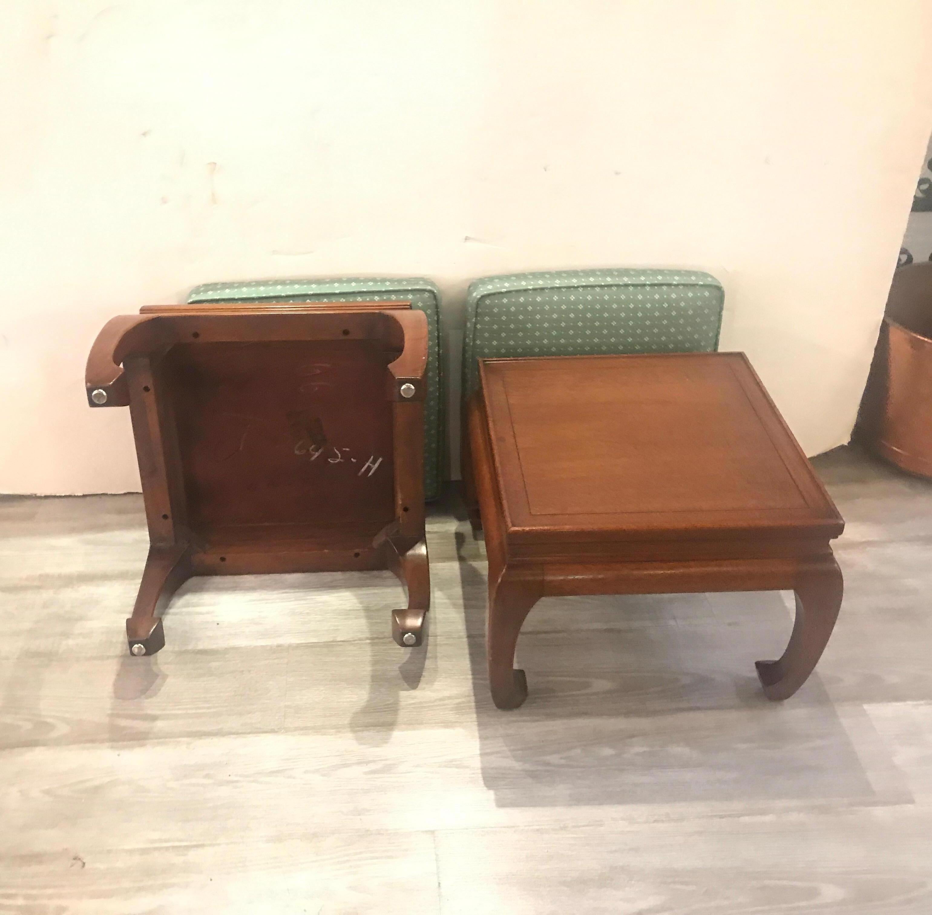 Wood Pair of Asian Style Benches or Stands