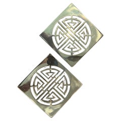 Retro Pair of Asian Style Brass Trivets by Gumps