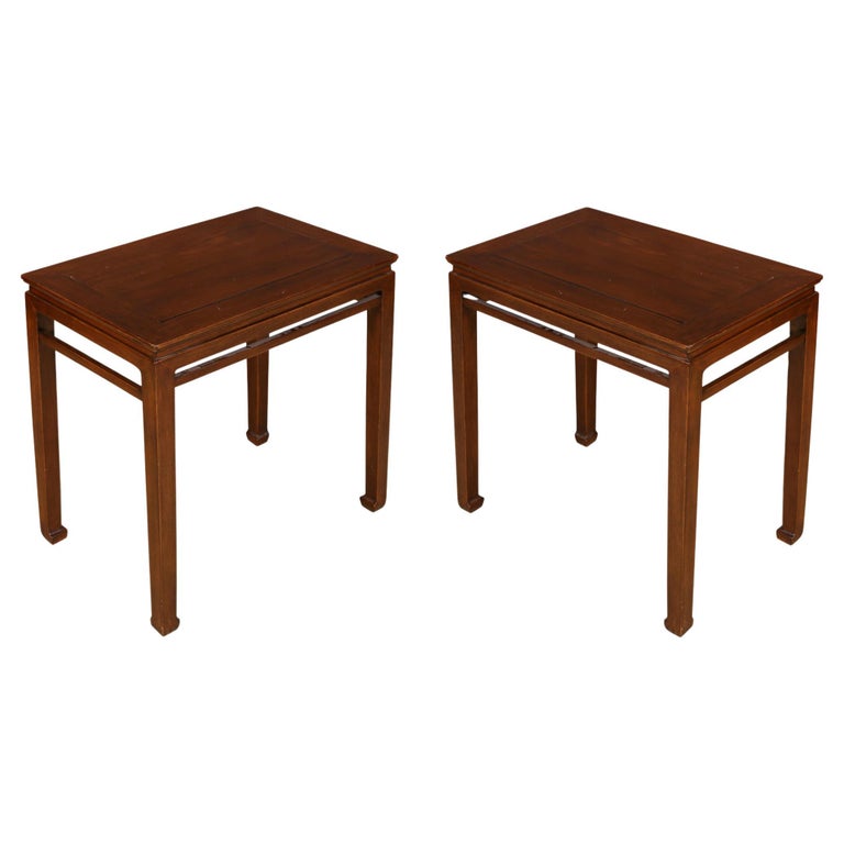 Pair of Asian Style Elmwood Side Tables For Sale at 1stDibs