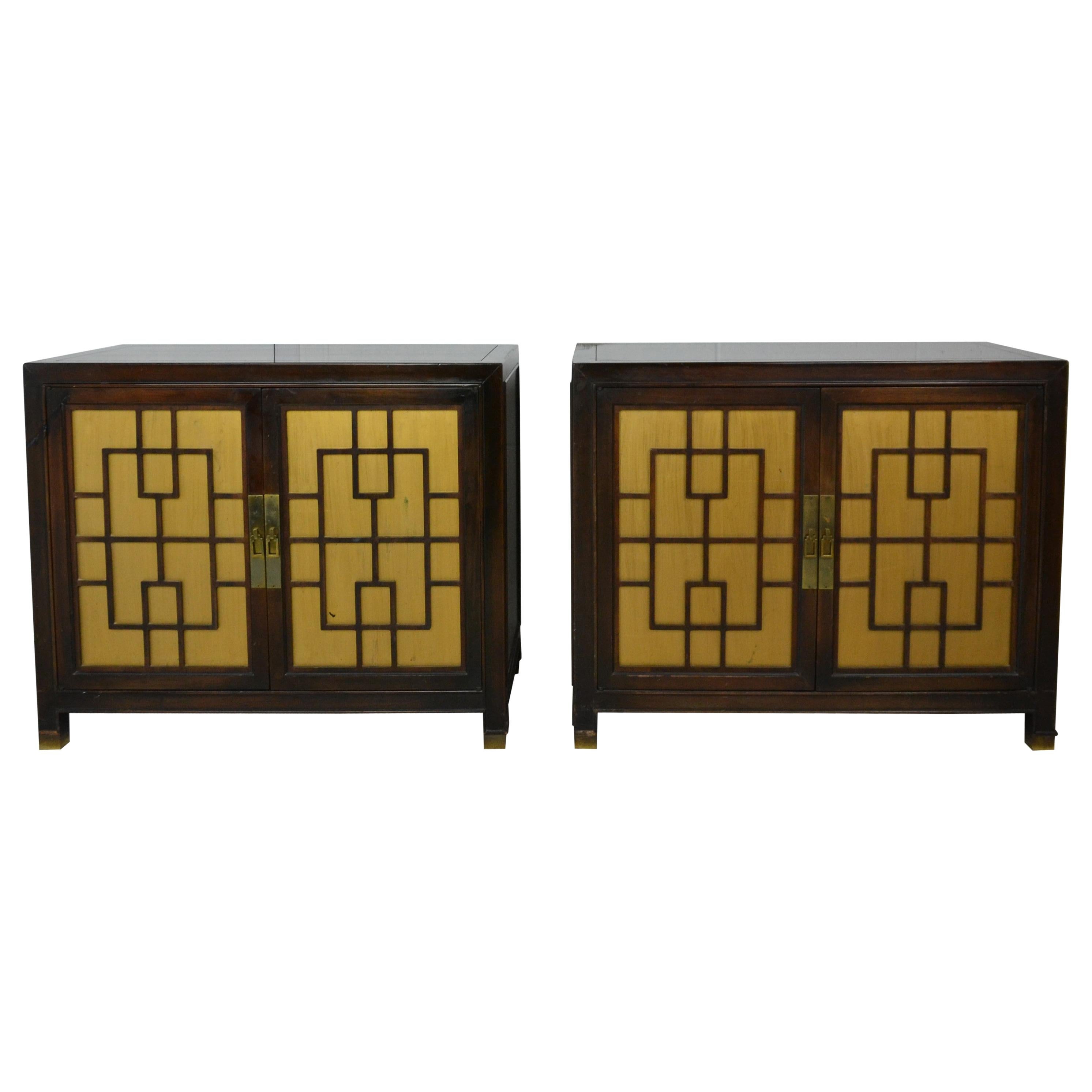 Pair of Asian Style End Tables or Nightstands