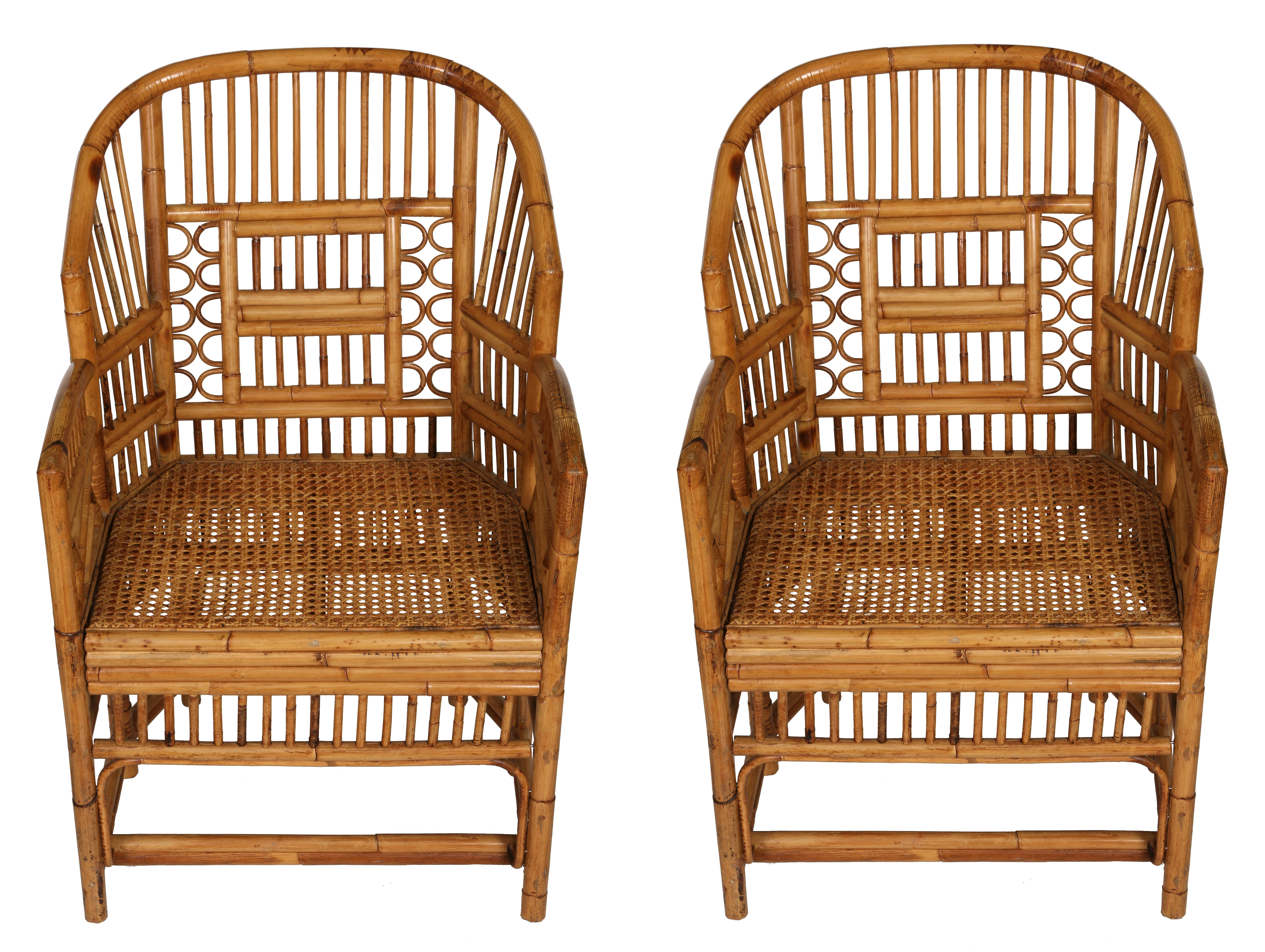 Unknown Pair of Asian Style Faux Bamboo Chairs