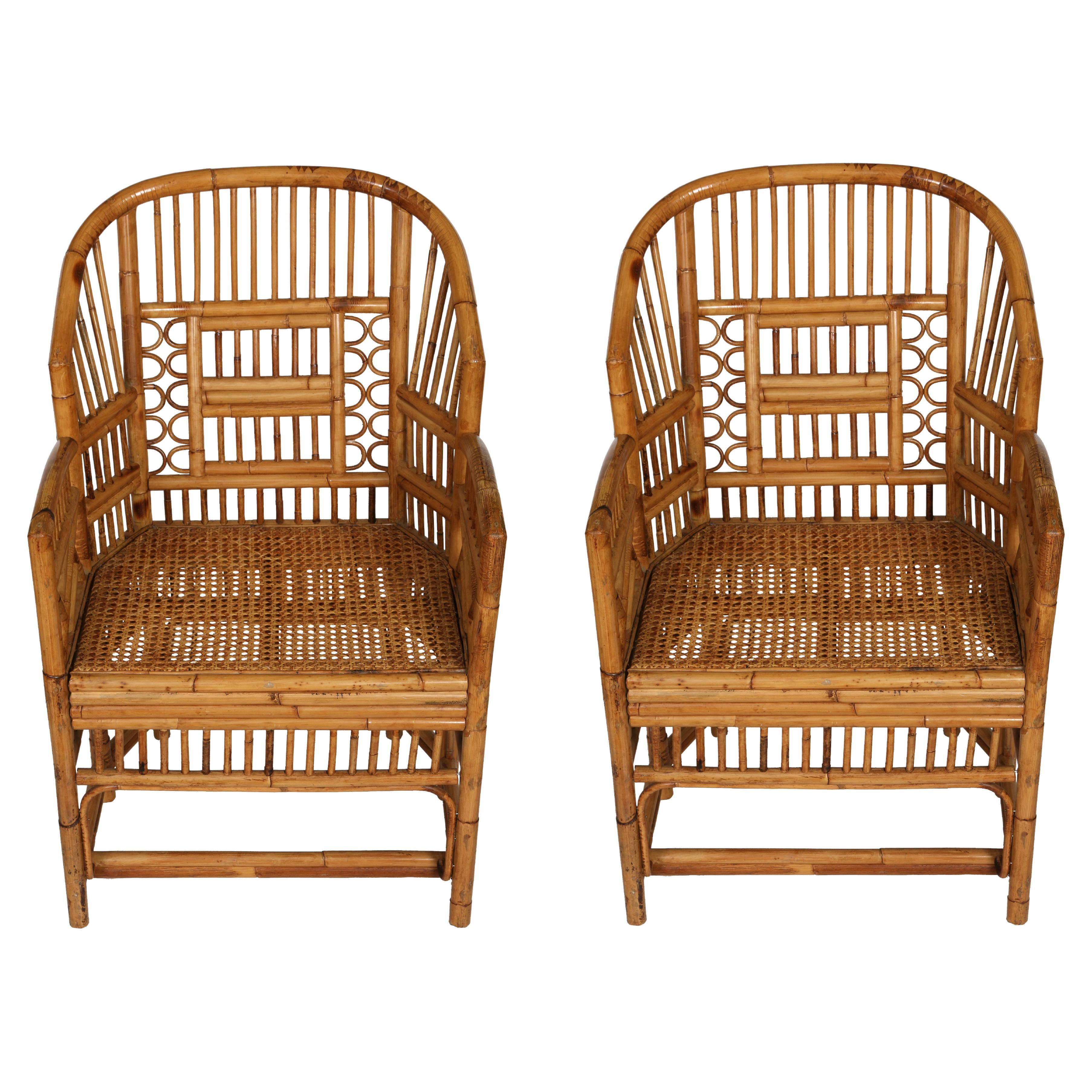 Pair of Asian Style Faux Bamboo Chairs