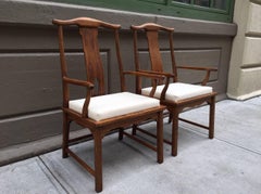 Pair of Asian Style Hardwood Side Chairs