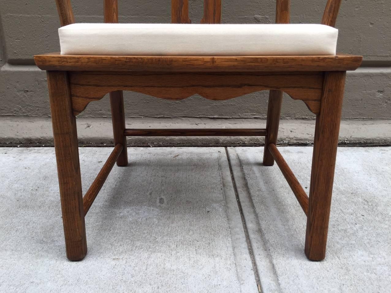Mid-20th Century Pair of Asian Style Hardwood Side Chairs For Sale