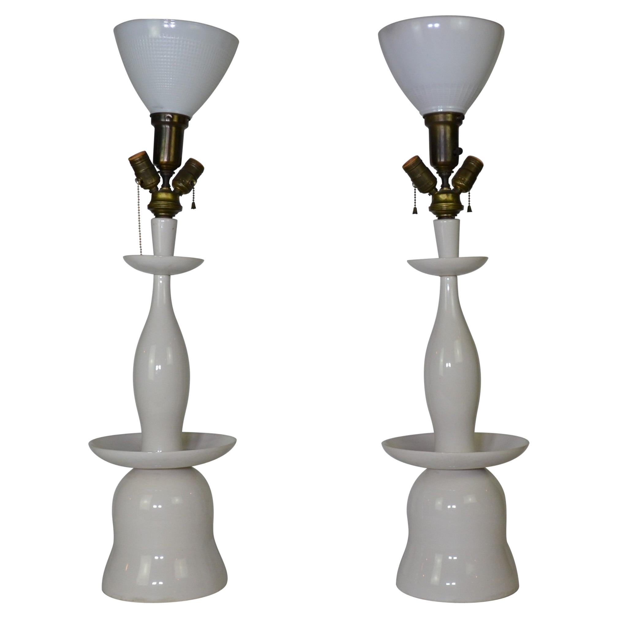 Pair of Asian Style Lamps For Sale