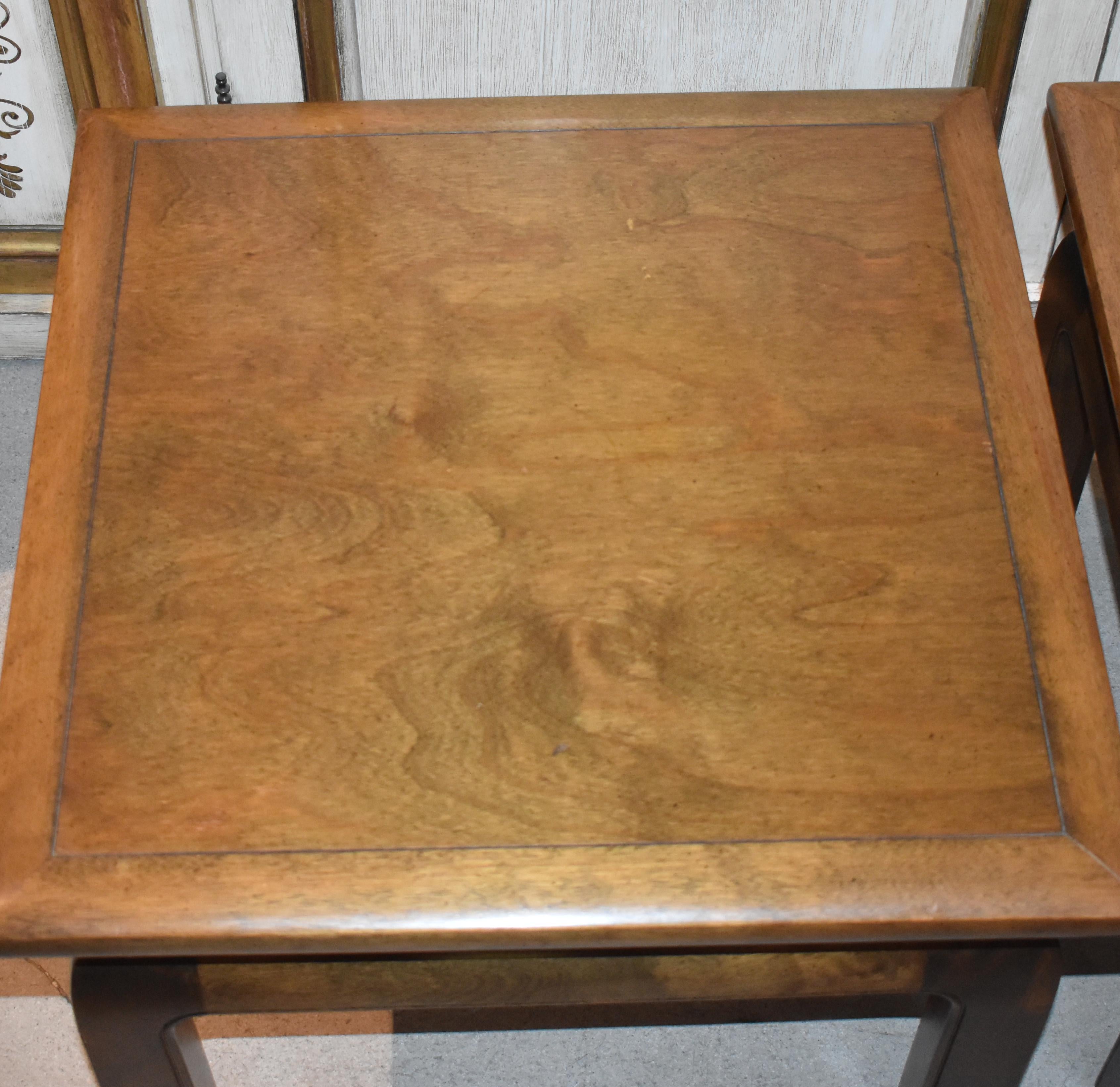 Pair of Asian Style Side Tables by Zimmerman In Good Condition For Sale In Cathedral City, CA