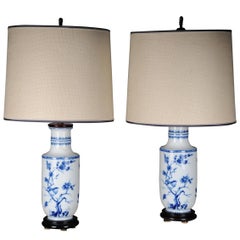 Pair of Asian Table Lamps or Table Lamps, Porcelain, 20th Century Asian Art