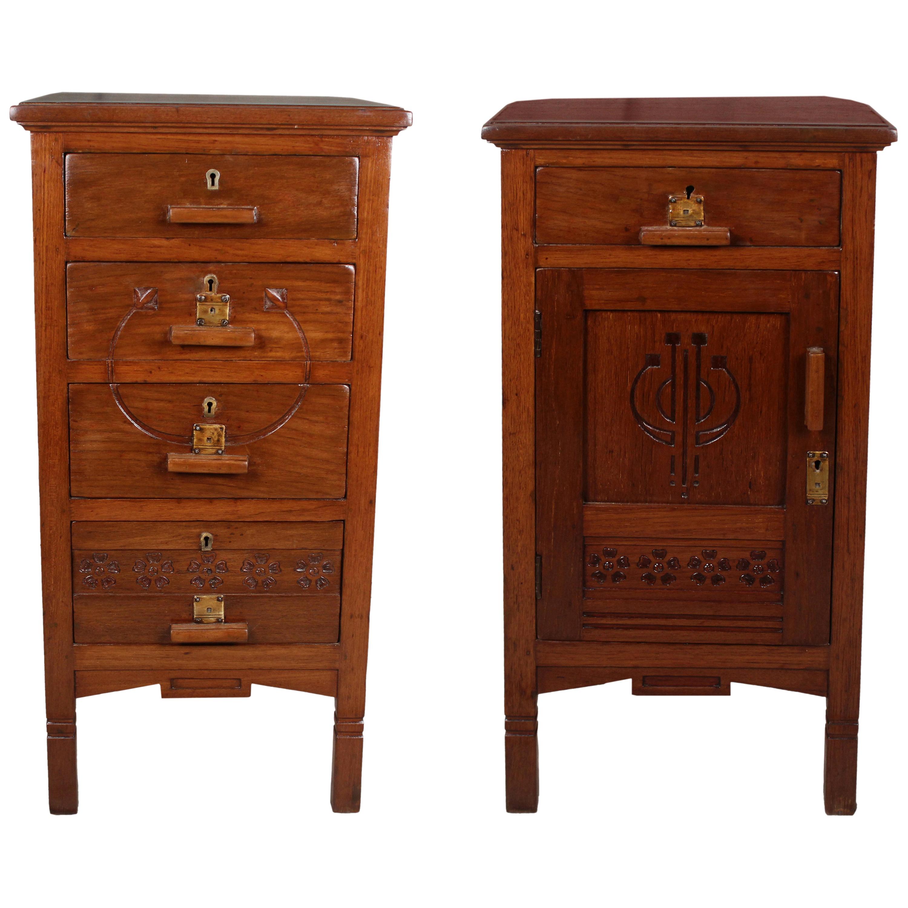 Pair of Asian Teak Side or End Tables, circa 1960