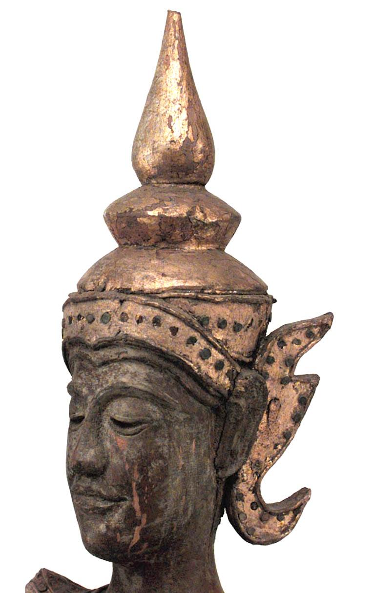 Pair of Asian Thai Carved Figures For Sale at 1stdibs