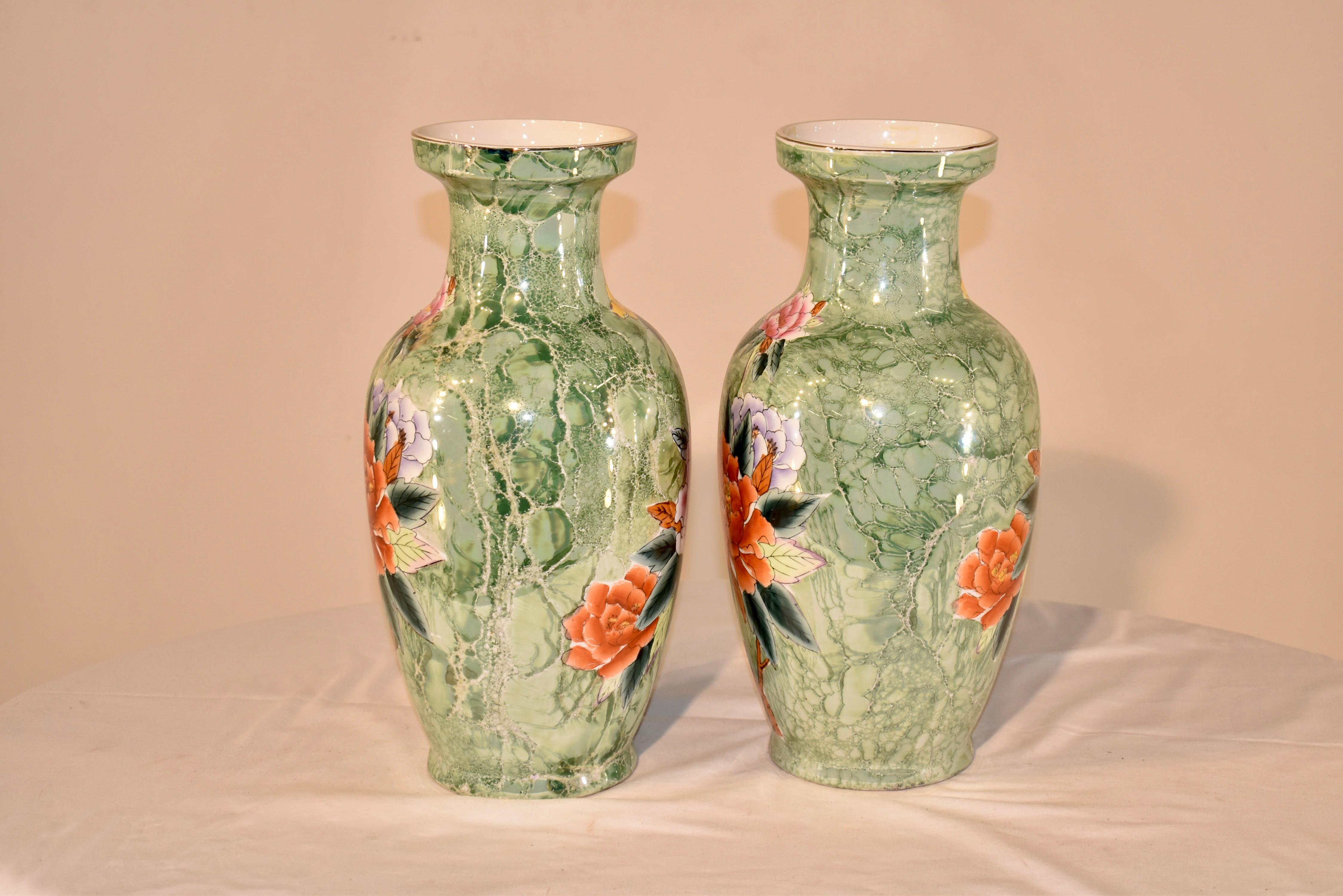Mid-20th Century Pair of Asian Vases, c. 1930 For Sale
