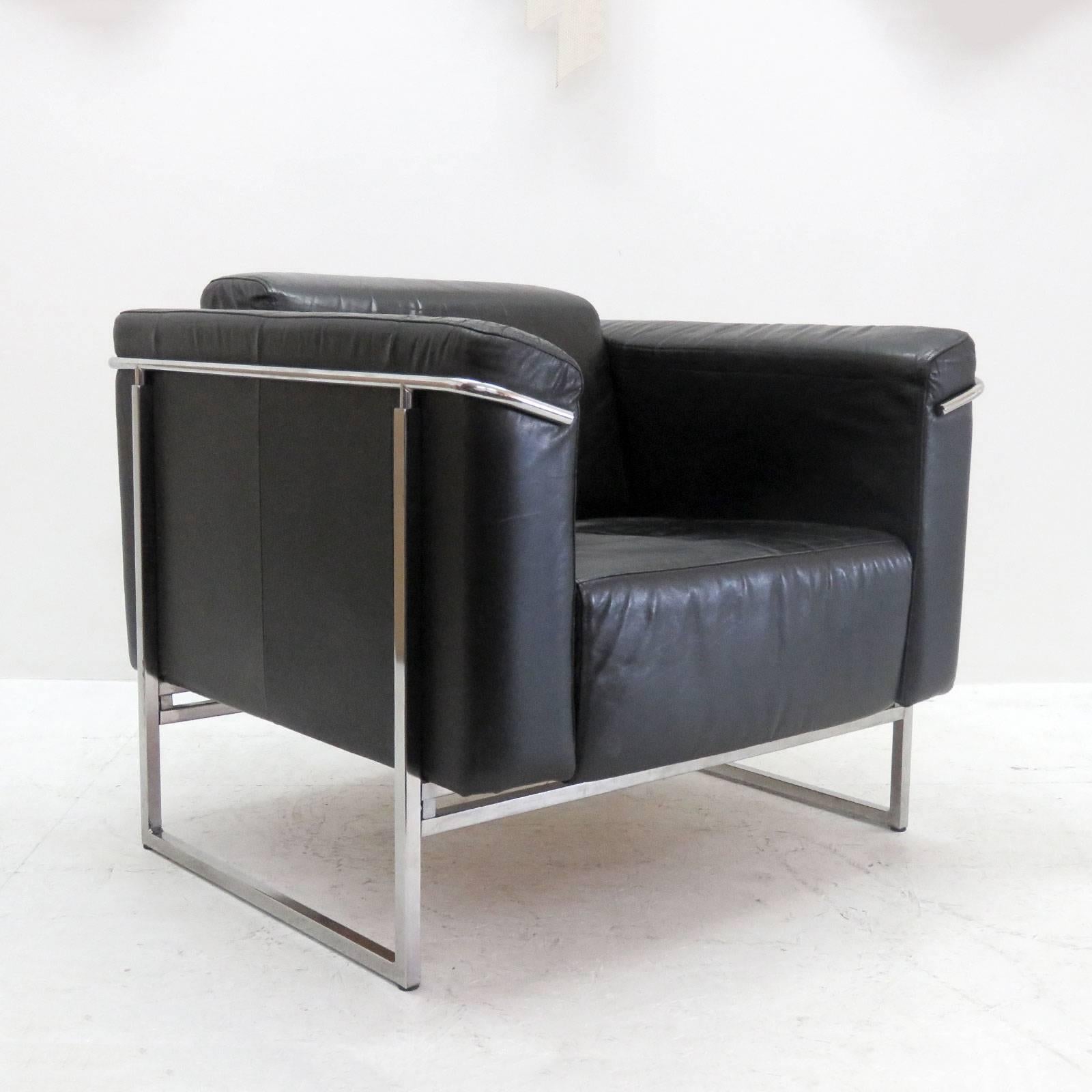 Modern Pair of Asko 'Classio' Leather Chairs, Model 8283