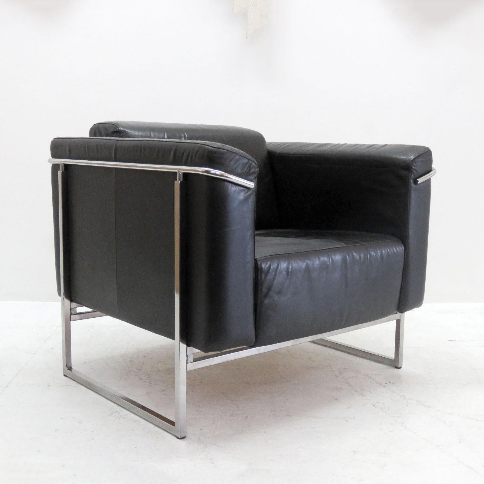 Modern Pair of Asko 'Classio' Leather Chairs, Model 8283 For Sale