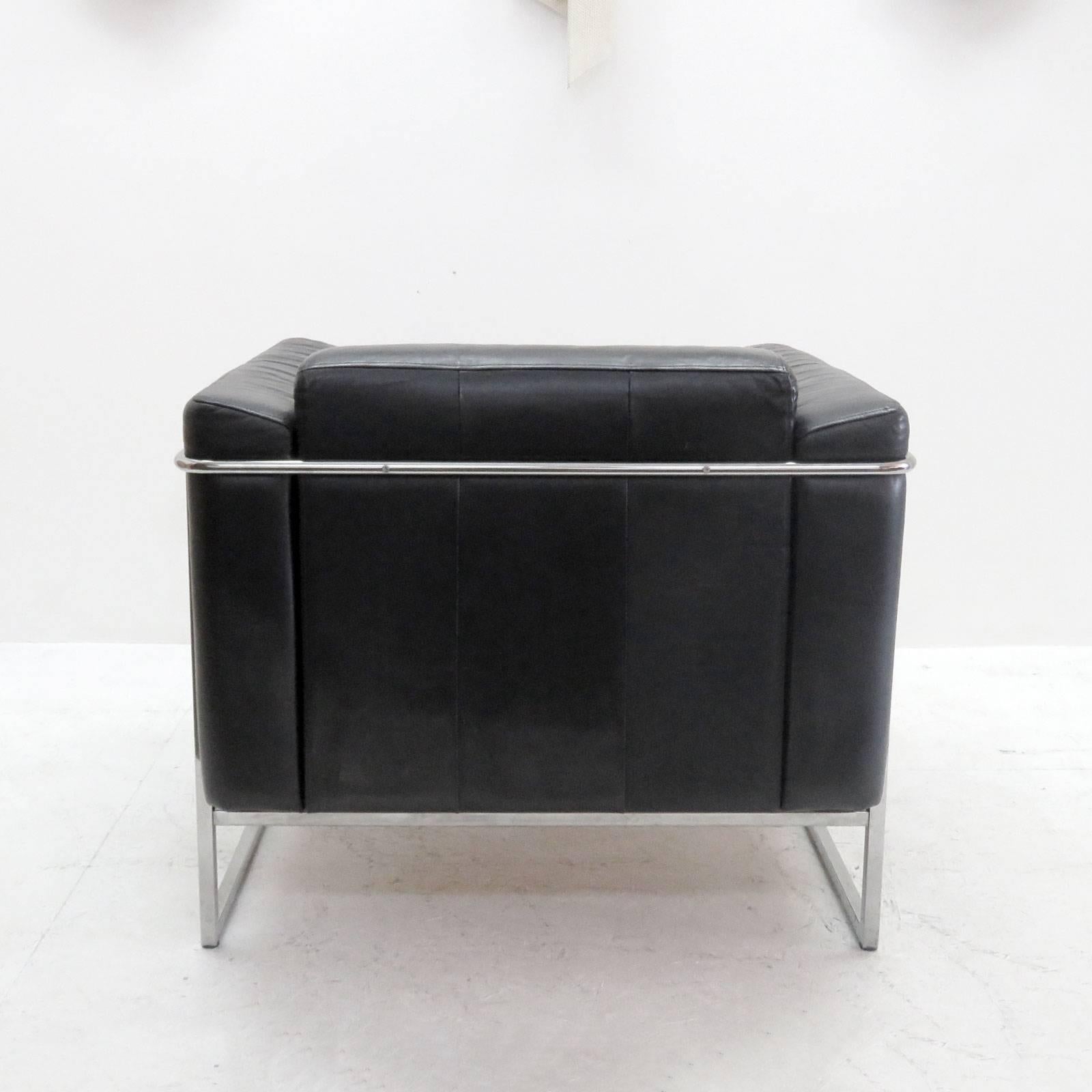 Late 20th Century Pair of Asko 'Classio' Leather Chairs, Model 8283