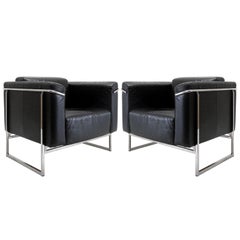 Pair of Asko 'Classio' Leather Chairs, Model 8283