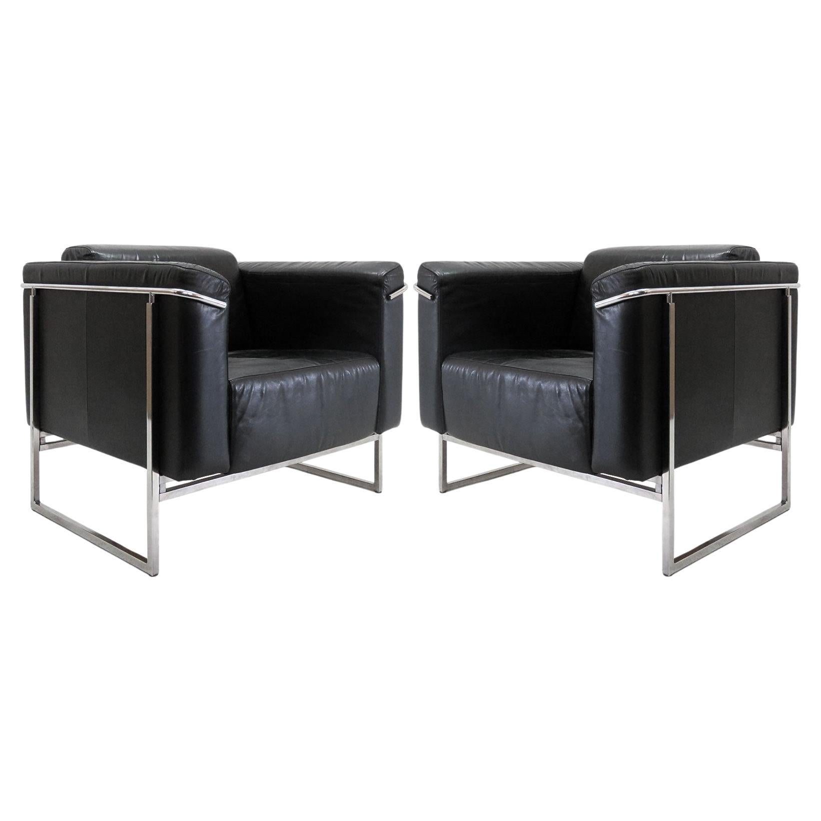 Pair of Asko 'Classio' Leather Chairs, Model 8283