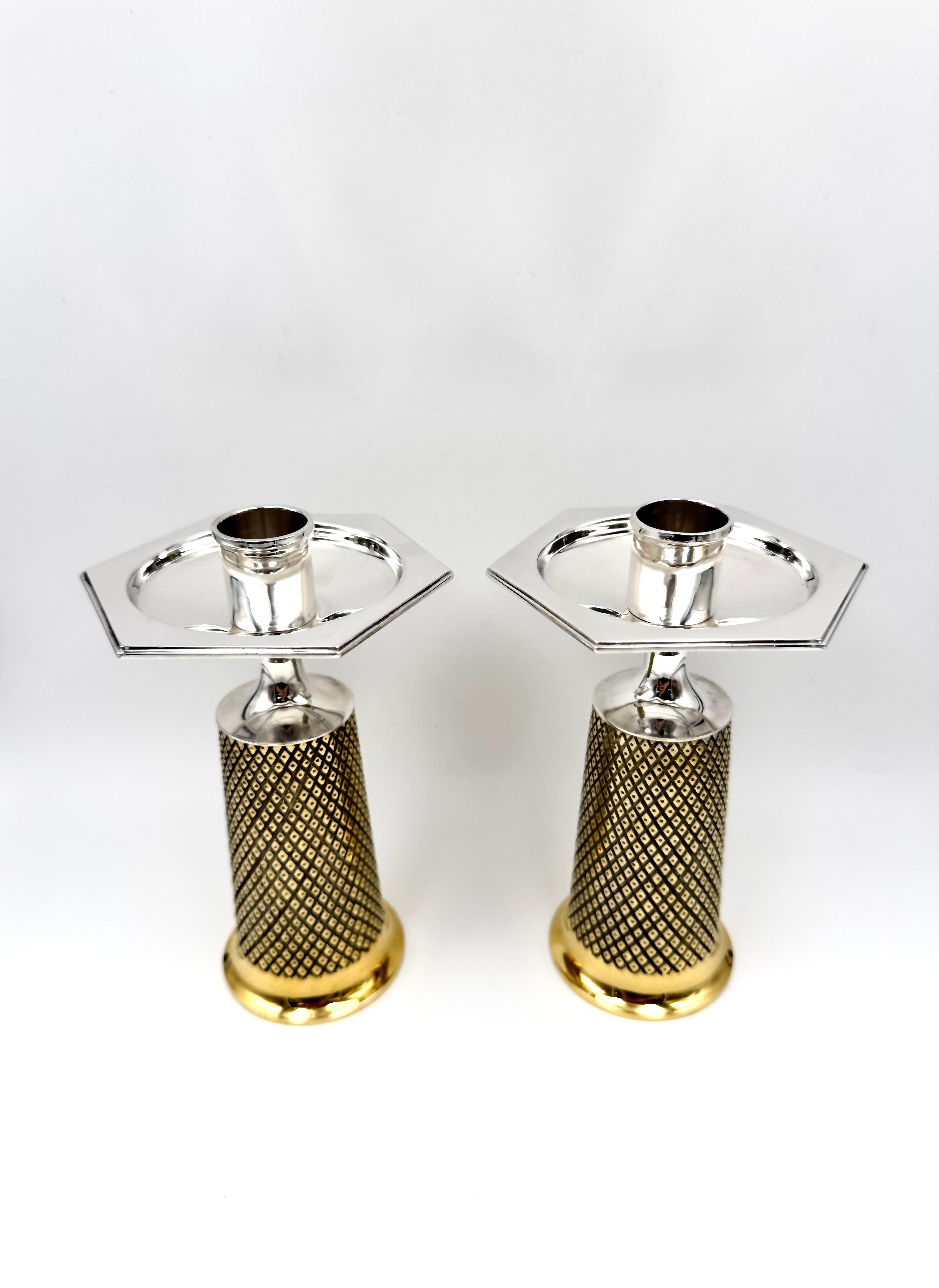 English Pair of Asprey & Co. Candlesticks For Sale
