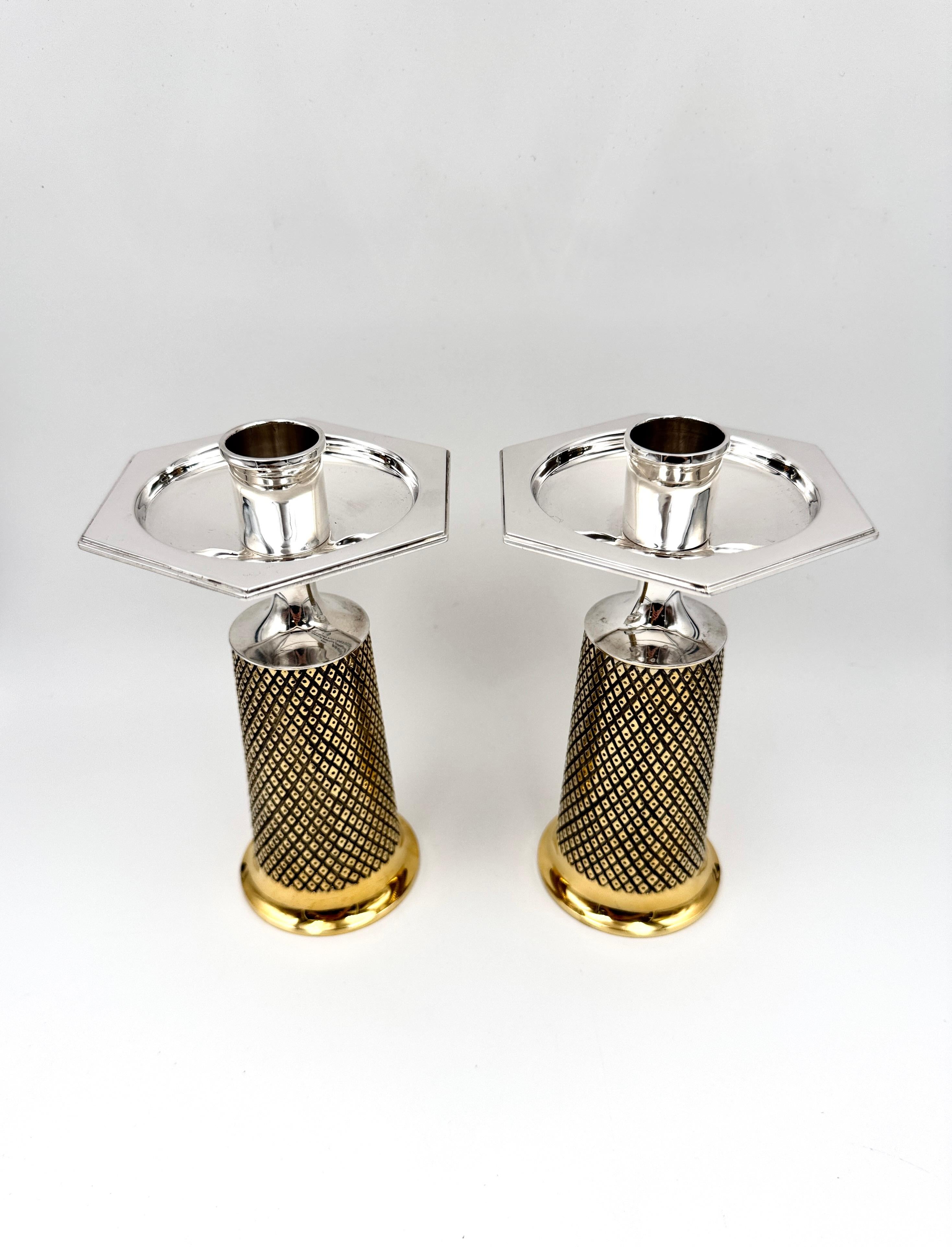Late 20th Century Pair of Asprey & Co. Candlesticks For Sale