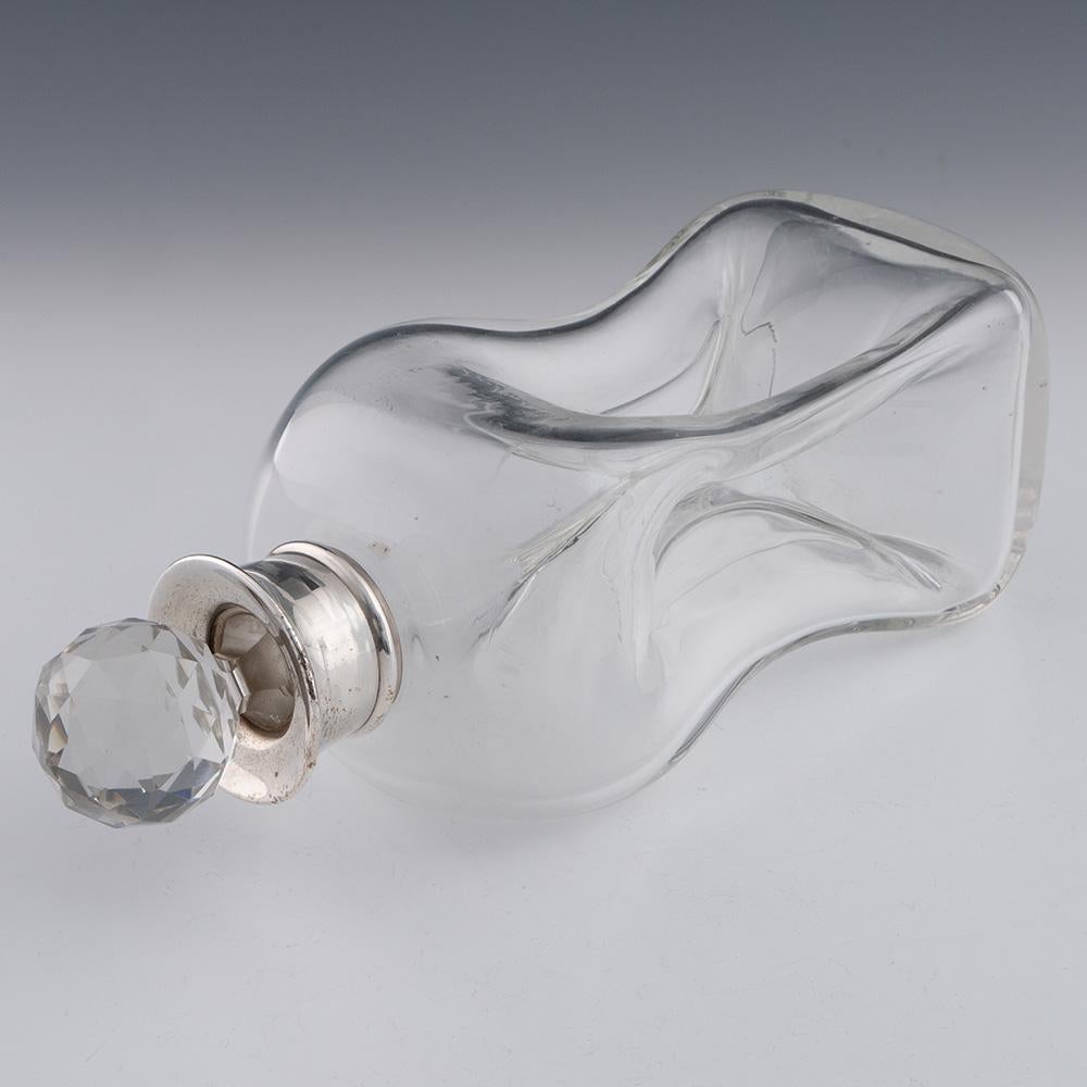Paar Asprey Dekanter - Dagobert mit Silberkragen (Edwardian) im Angebot