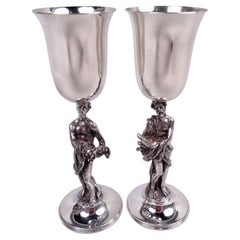 Pair of Asprey English Classical Sterling Silver Cocktail Cups, 1981