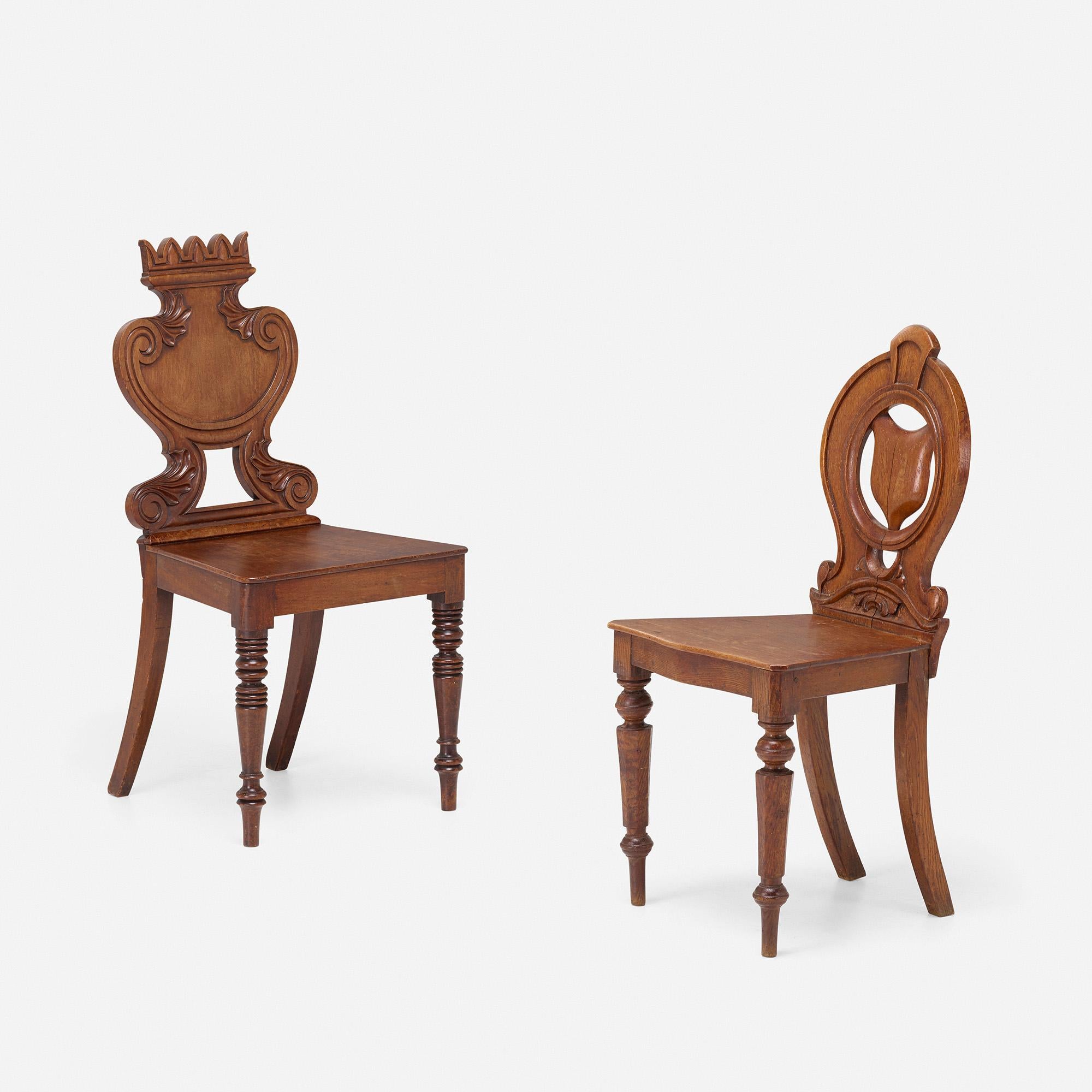 Created: c. 1850

Material: mahogany, oak

Size: 18 W × 19 D × 37 H in seat height 17 inches.
