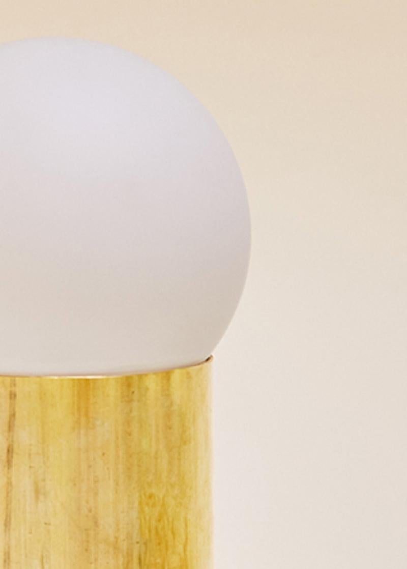Pair of Astree lamps by Pia Chevalier
Raw solid brass and porcelain.
Dimensions:
Tall 24 cm, Ø11cm
Small 13 cm, Ø 11cm
Tala bulb diameter 13 cm
Cable length 1m50

Pia Chevalier is a French contemporary designer.
Independent designer,