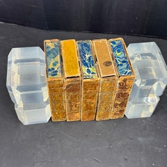 Pair of Astrolite Mid-Century Modern Beveled Lucite Bookends